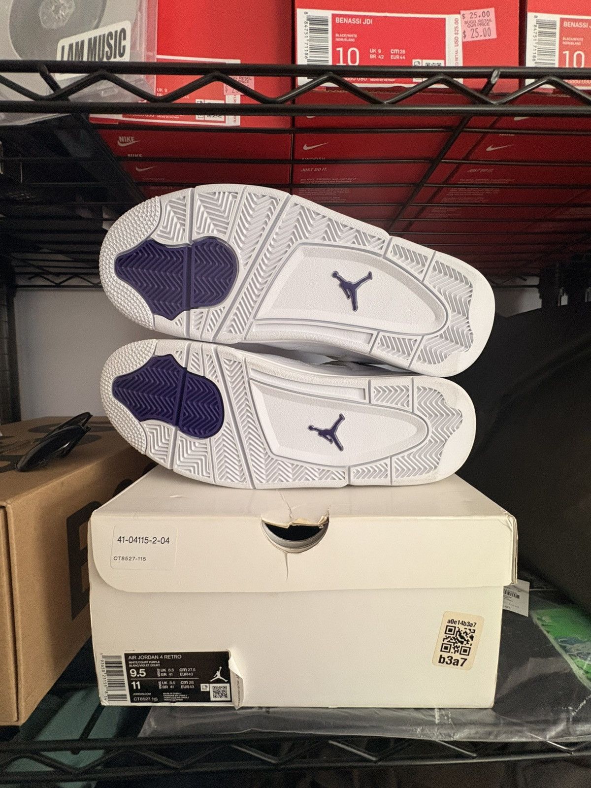 Jordan Brand Jordan 4 Retro Metallic Purple Size US 9.5 / EU 42-43 - 6 Thumbnail
