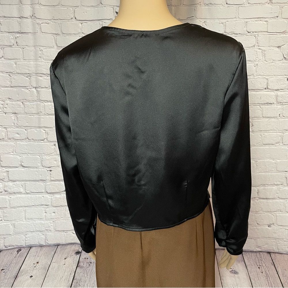 House of Harlow NWT New House of Harlow 1960 Black Satin Long Sleeve Blouse Size L / US 10 / IT 46 - 5 Thumbnail