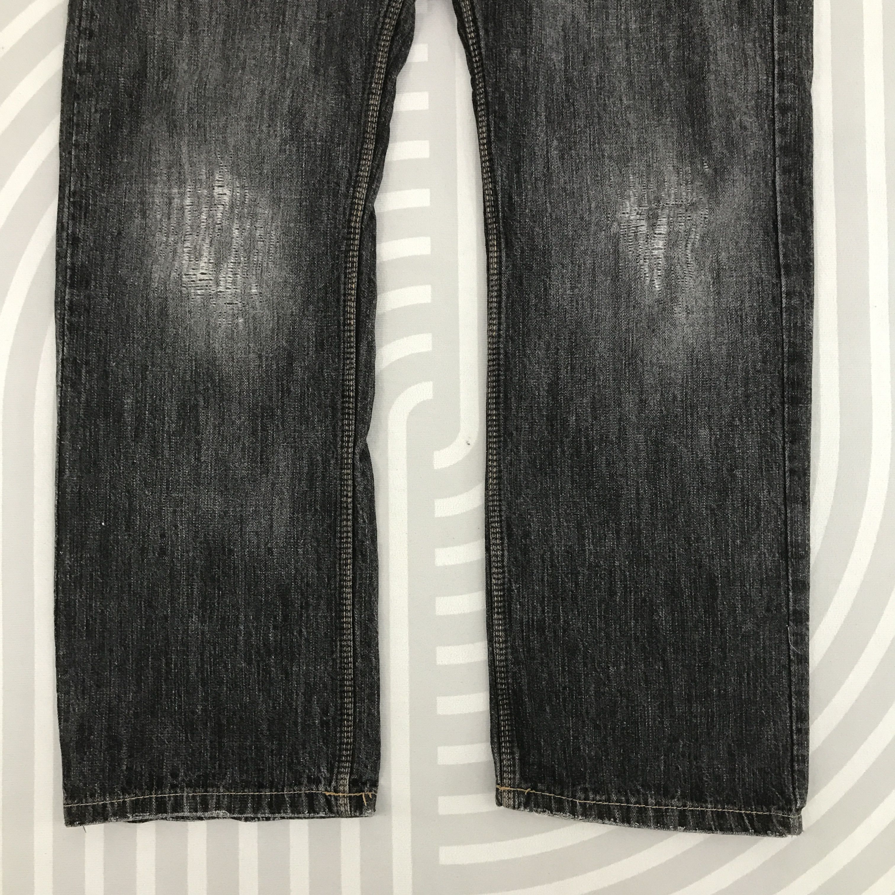 Japanese Brand × Vintage Japan Black denim Distressed style jeans Denim Size US 34 / EU 50 - 3 Thumbnail