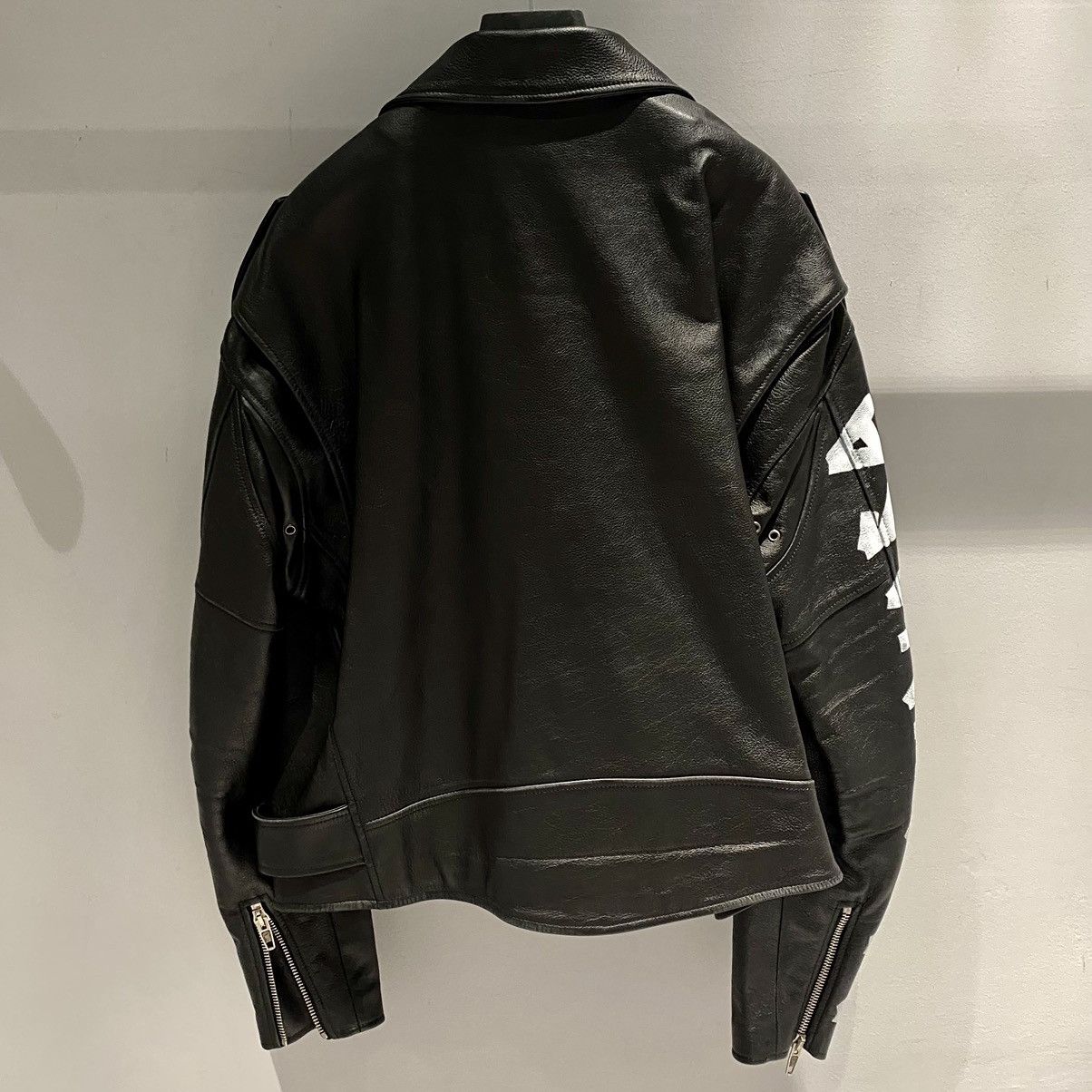 Balenciaga Balenciaga Painted Leather Biker Jacket Size US L / EU 52-54 / 3 - 5 Thumbnail