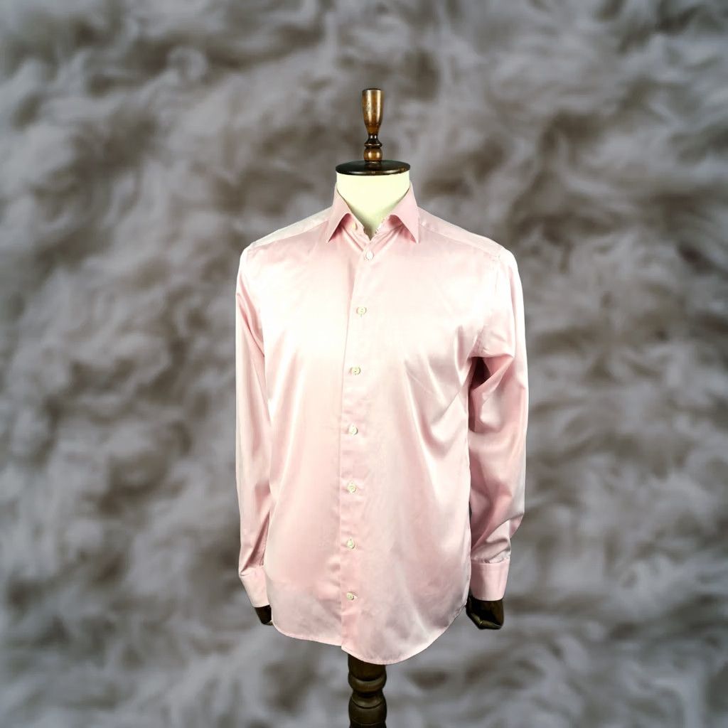 Eton ETON Men's Shirt 39 Pink Cotton Long Sleeve Button-Up Slim Fit Regular Size 39 Casual Collared Shirt Size US L / EU 52-54 / 3 - 1 Thumbnail
