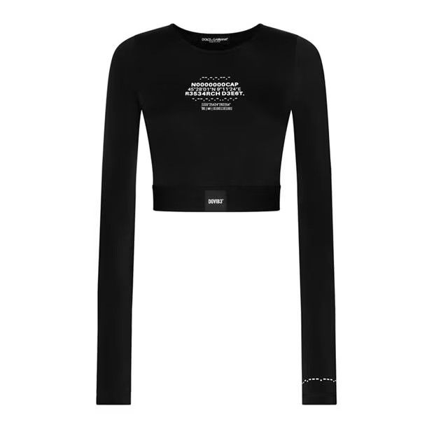 o1g2r1mq1024 Long Sleeved Stretch Jersey Top in Black