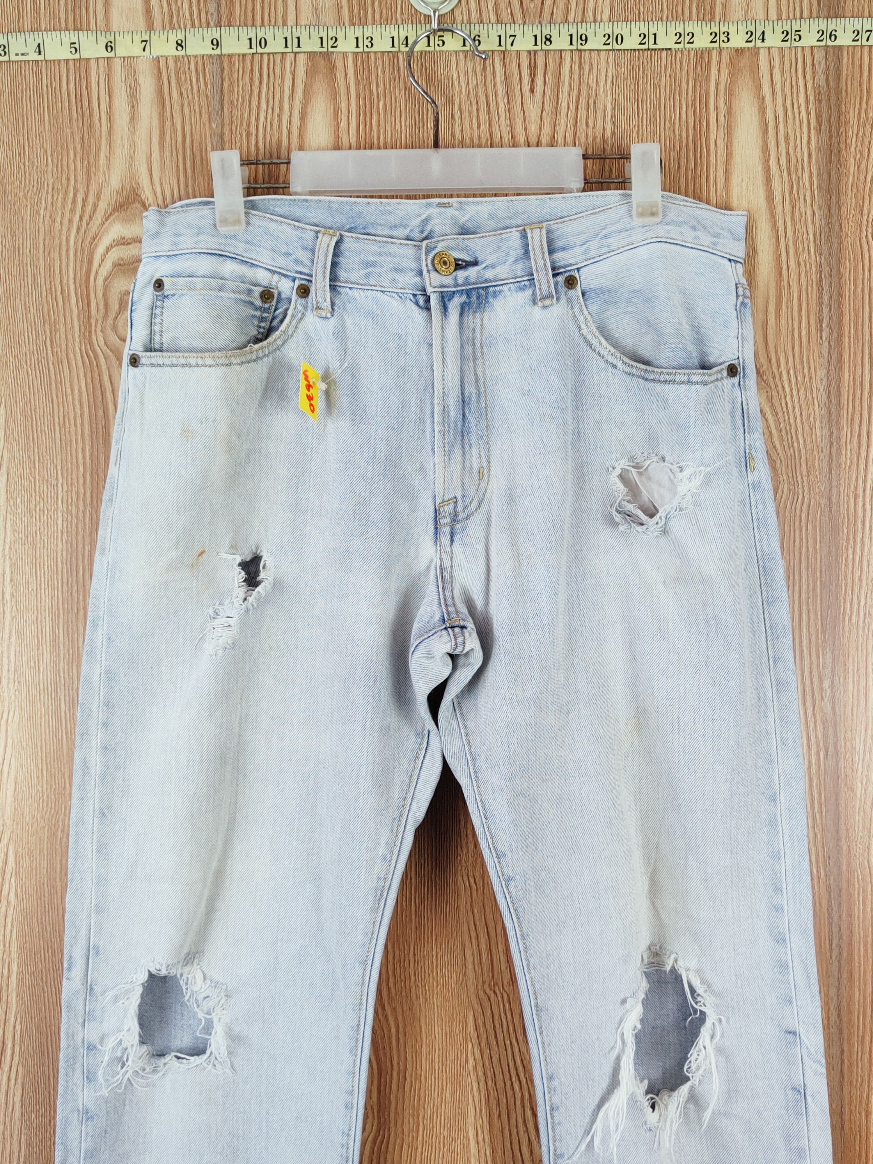 GU GU japan Blue Distressed Ripped Jeans #W630 Size US 33 - 2 Thumbnail