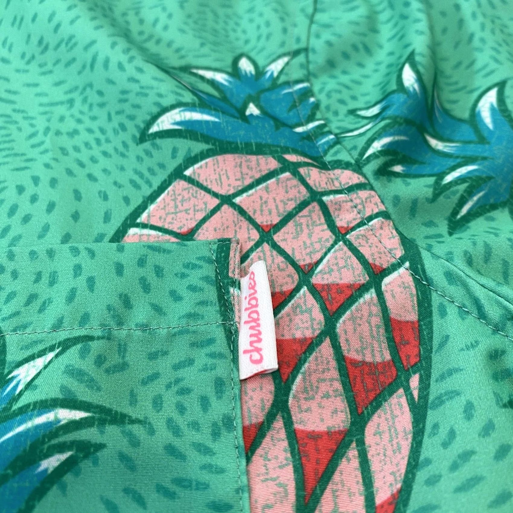 Chubbies Chubbies Shirt Mens Medium Green Pineapple Print Short Sleeve Casual Size US M / EU 48-50 / 2 - 3 Thumbnail