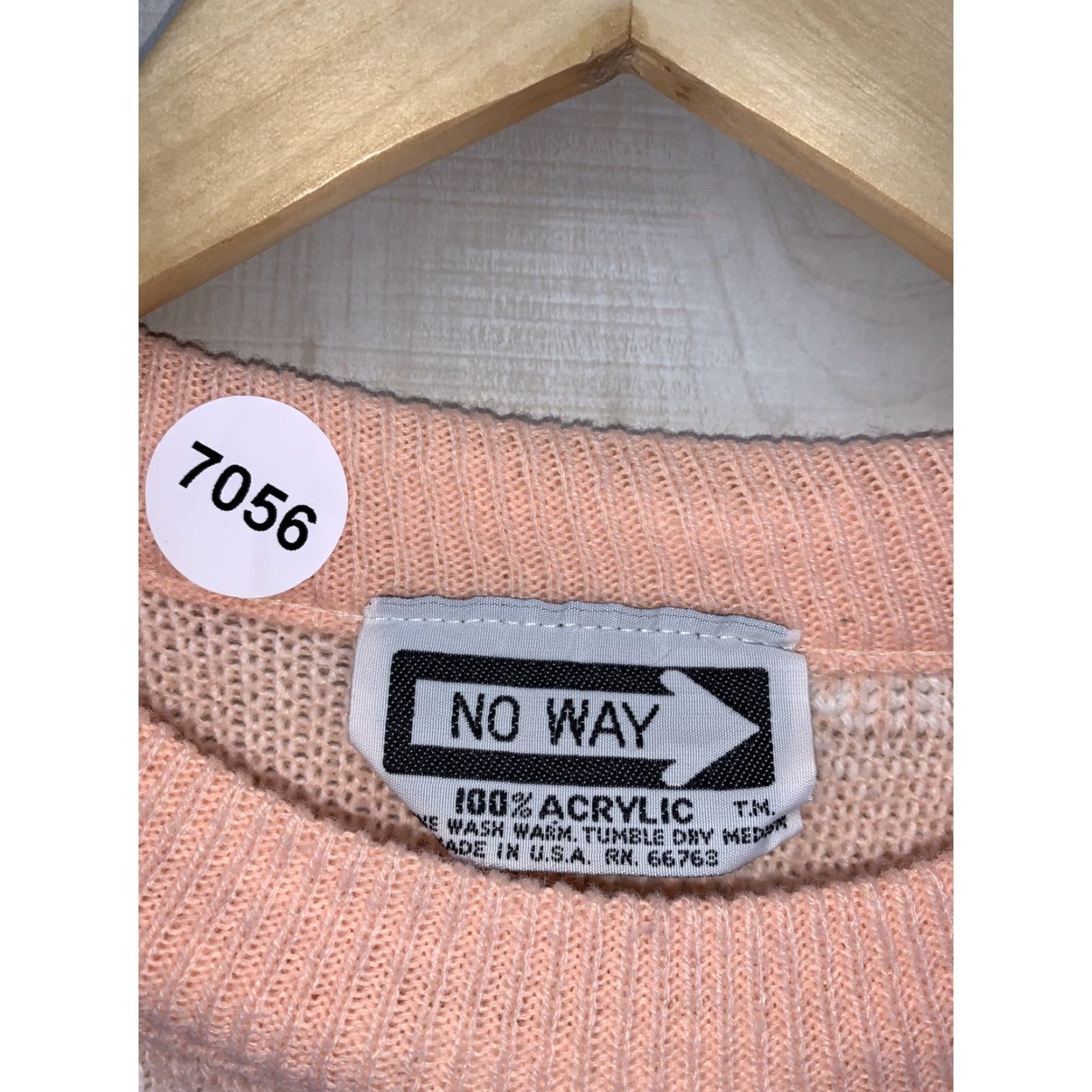 Vintage VINTAGE No Way Knit Sweater Peach M 1980-90s Made in USA-7056 Mens Size M / US 6-8 / IT 42-44 - 2 Thumbnail