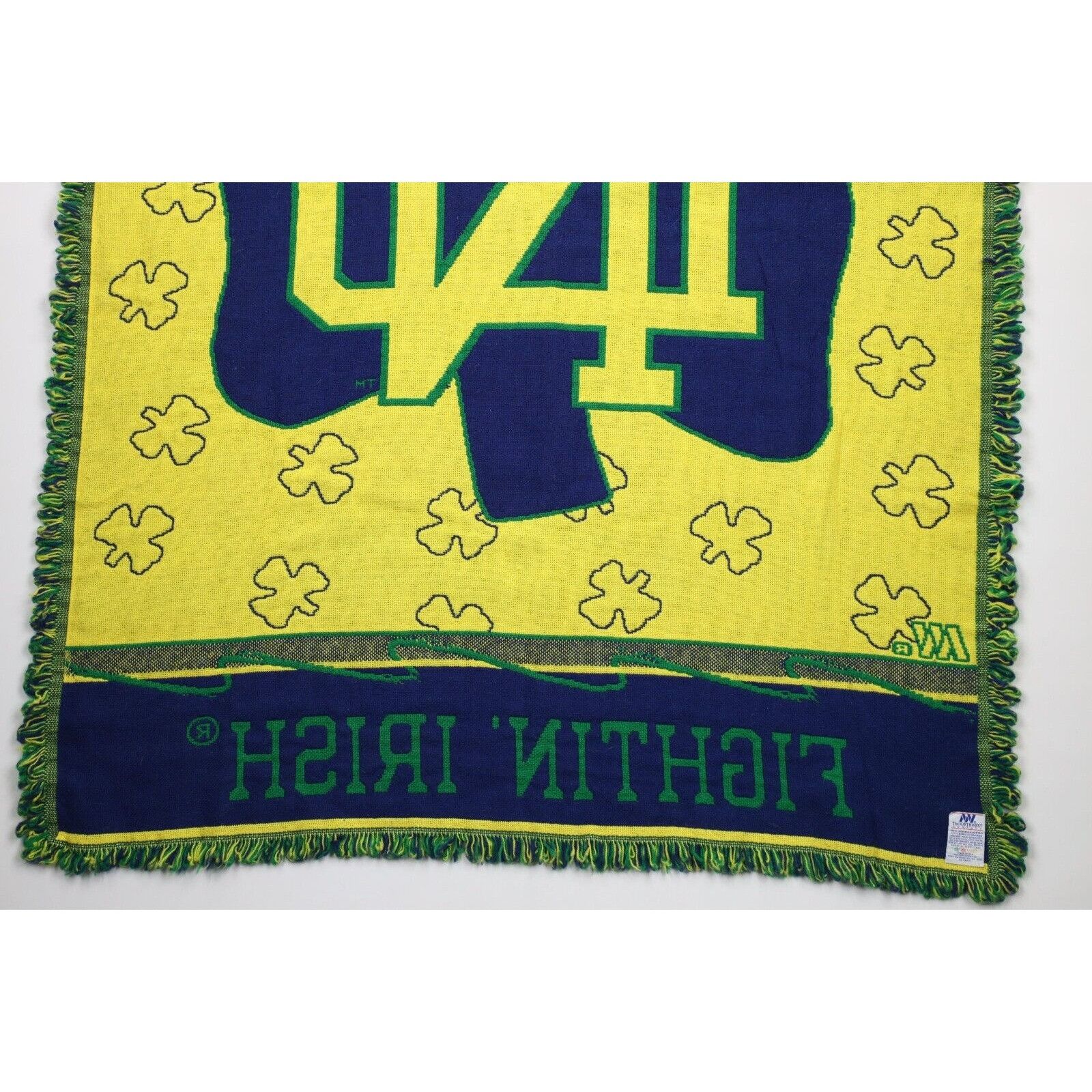 Vintage Vintage 90s All Over Print University of Notre Dame Blanket Size ONE SIZE - 11 Thumbnail
