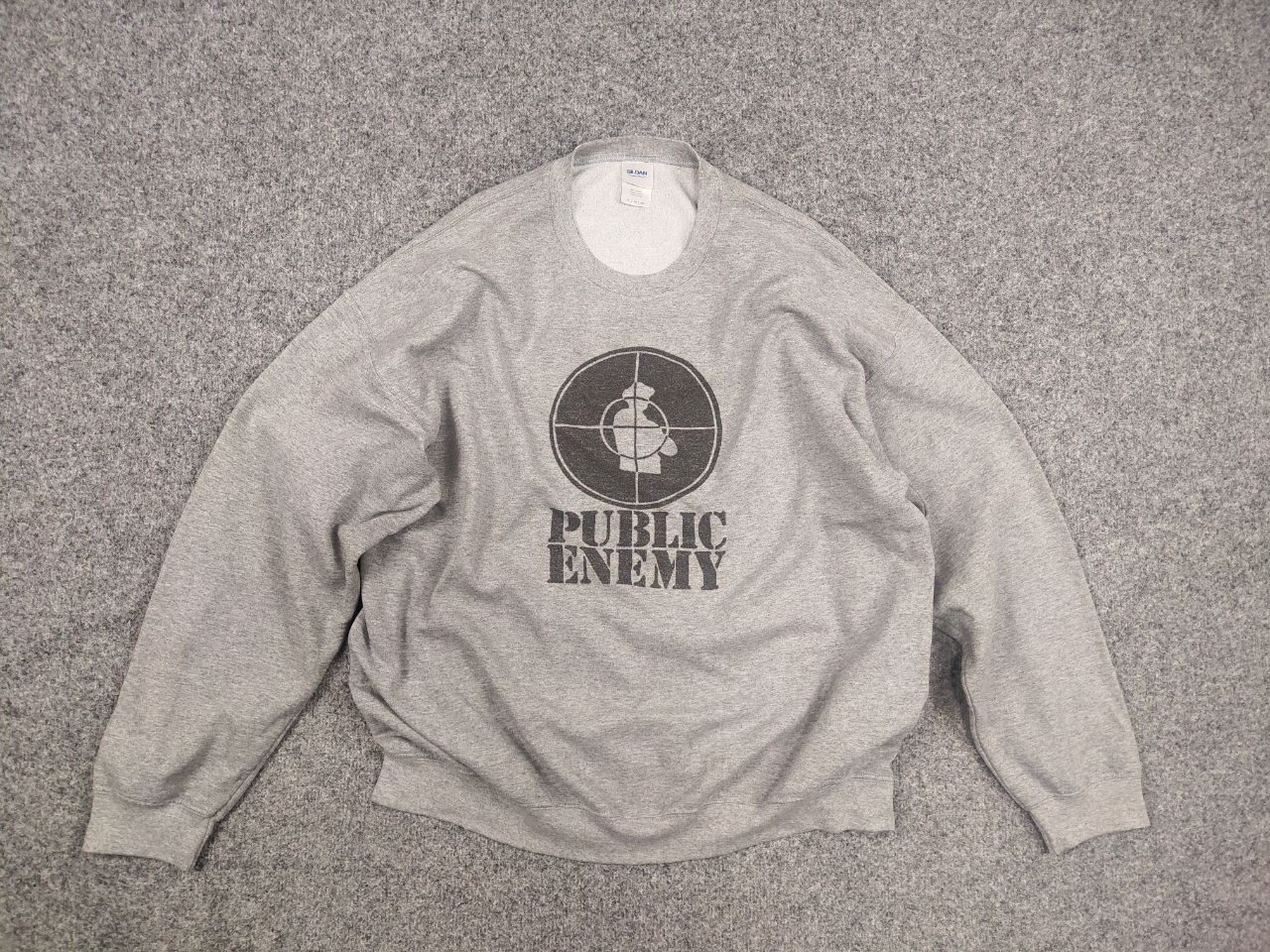 Public Enemy Vintage Public Enemy Target Logo Gray Crew chek Sweatshirt Size US XL / EU 56 / 4 - 1 Thumbnail