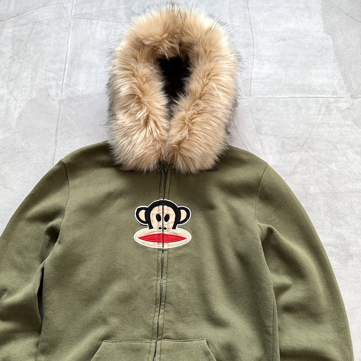 Y2K Paul Frank If Six Was Nine Vibe Fur Zip Hoodie Jacket