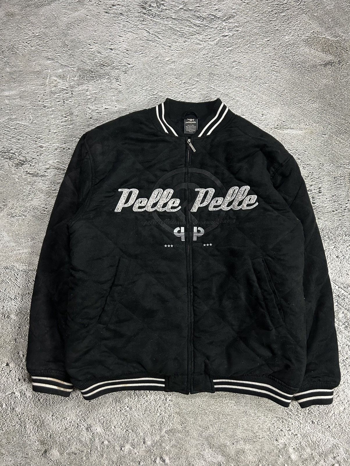 Pelle Pelle Pelle Pelle jacket big logo 90s black bomber varsity Size US M / EU 48-50 / 2 - 1 Thumbnail