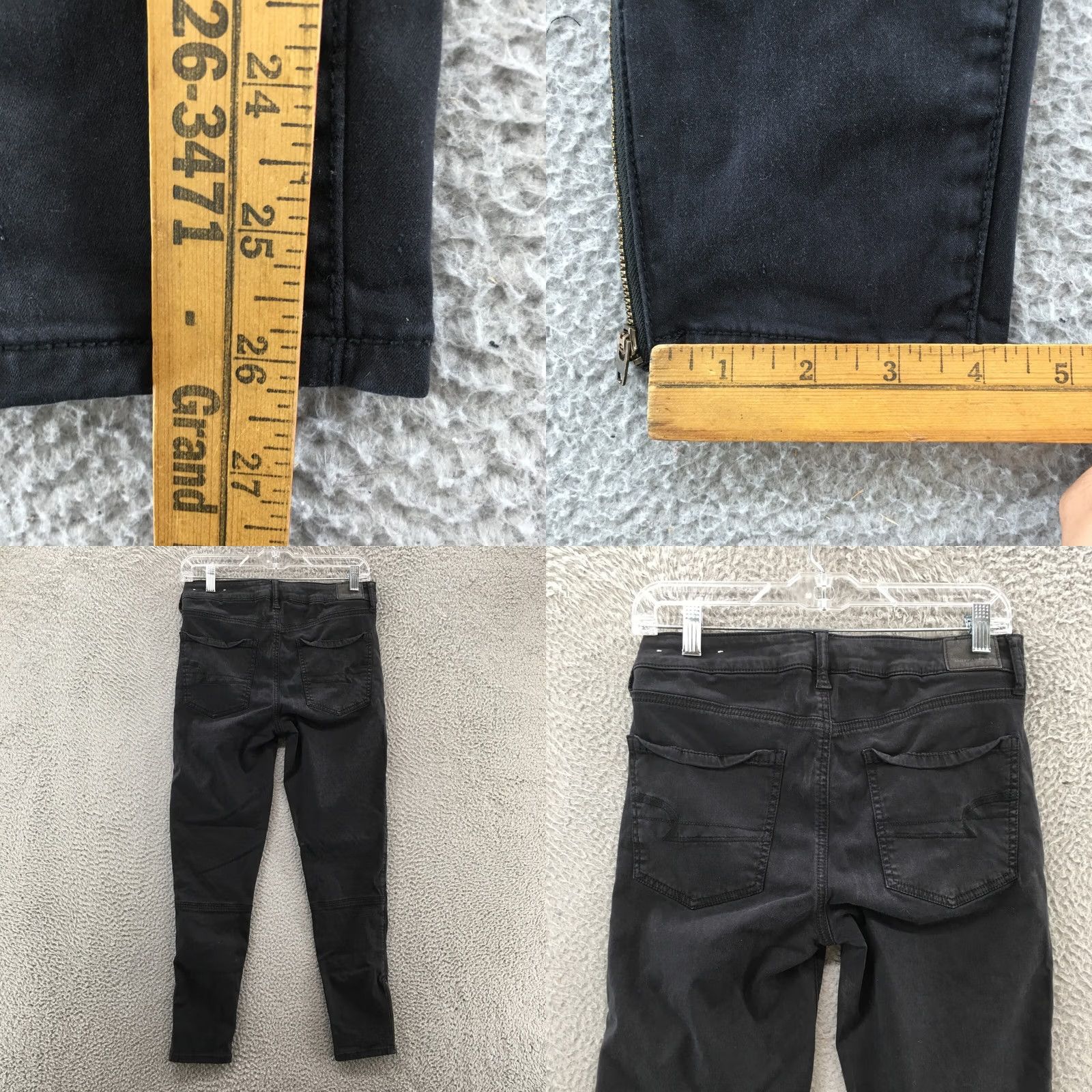 American Eagle Outfitters American Eagle Jegging Jeans Womens 6 Black High Rise Stretch Zip Shirt? Size 28" / US 6 / IT 42 - 8 Thumbnail