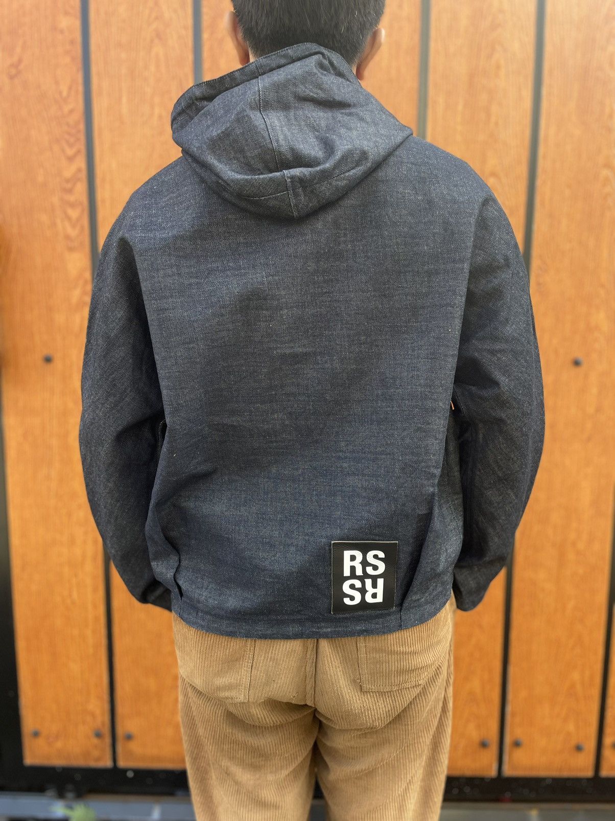 Raf Simons Raf Simons Leather Patch Denim Oversized Hooded Jacket Size US M / EU 48-50 / 2 - 12 Thumbnail