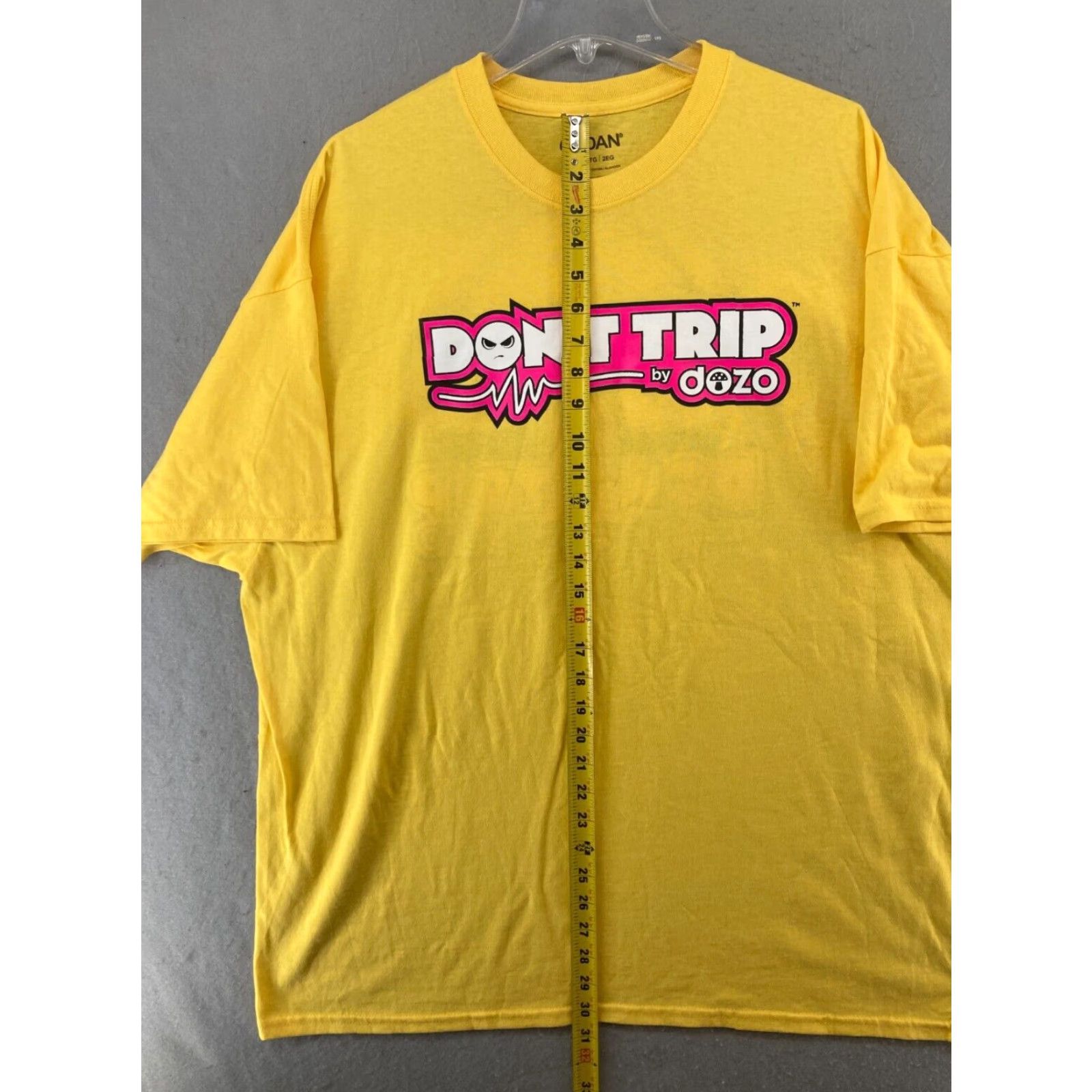 Gildan Dont Trip Dozo Mens TShirt 2XL Yellow Mushroom UFO Alien Gildan Shirt Adults 2XL Yellow Funny Retro 90s Theme Mens Size US XXL / EU 58 / 5 - 3 Thumbnail