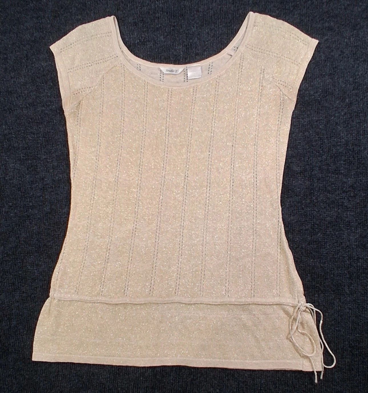 Other STUDIO Y Shimmer Knit Sleeveless Top Side Tie Pointelle Size M / US 6-8 / IT 42-44 - 1 Thumbnail