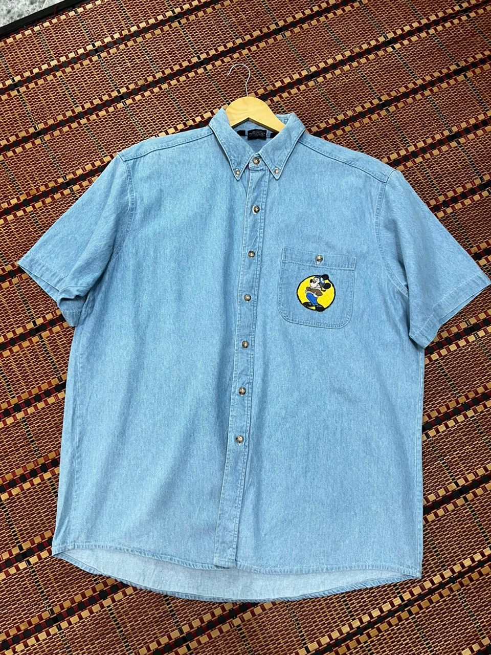 Vintage Vintage 80s Mickey Mouse Denim Shirt by Three Rivers Size US XL / EU 56 / 4 - 2 Thumbnail