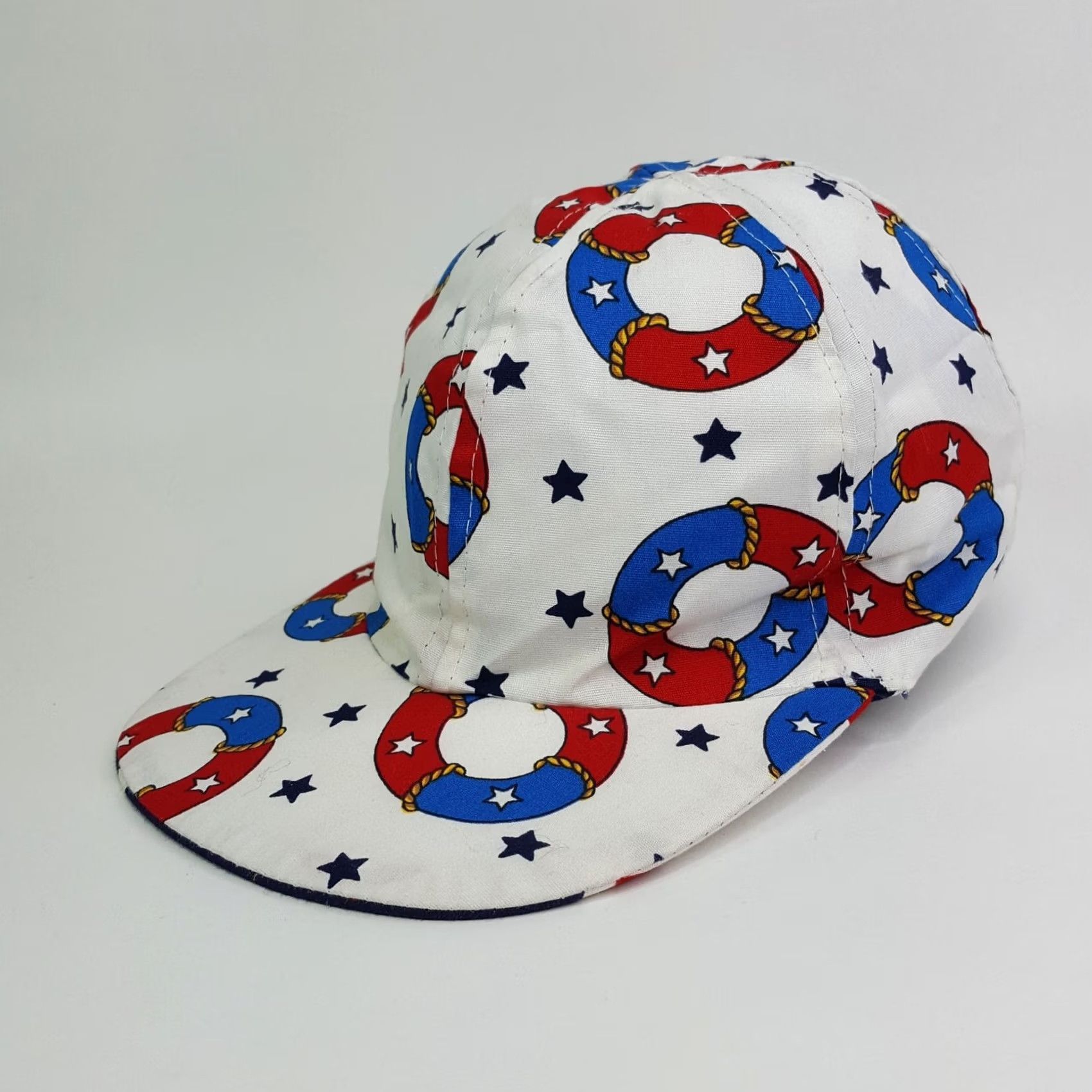 Nautica VINTAGE Nautical Stars Reversible USA Made Art Stretch Hat Boat Baseball Cap shirt? Size ONE SIZE - 5 Thumbnail