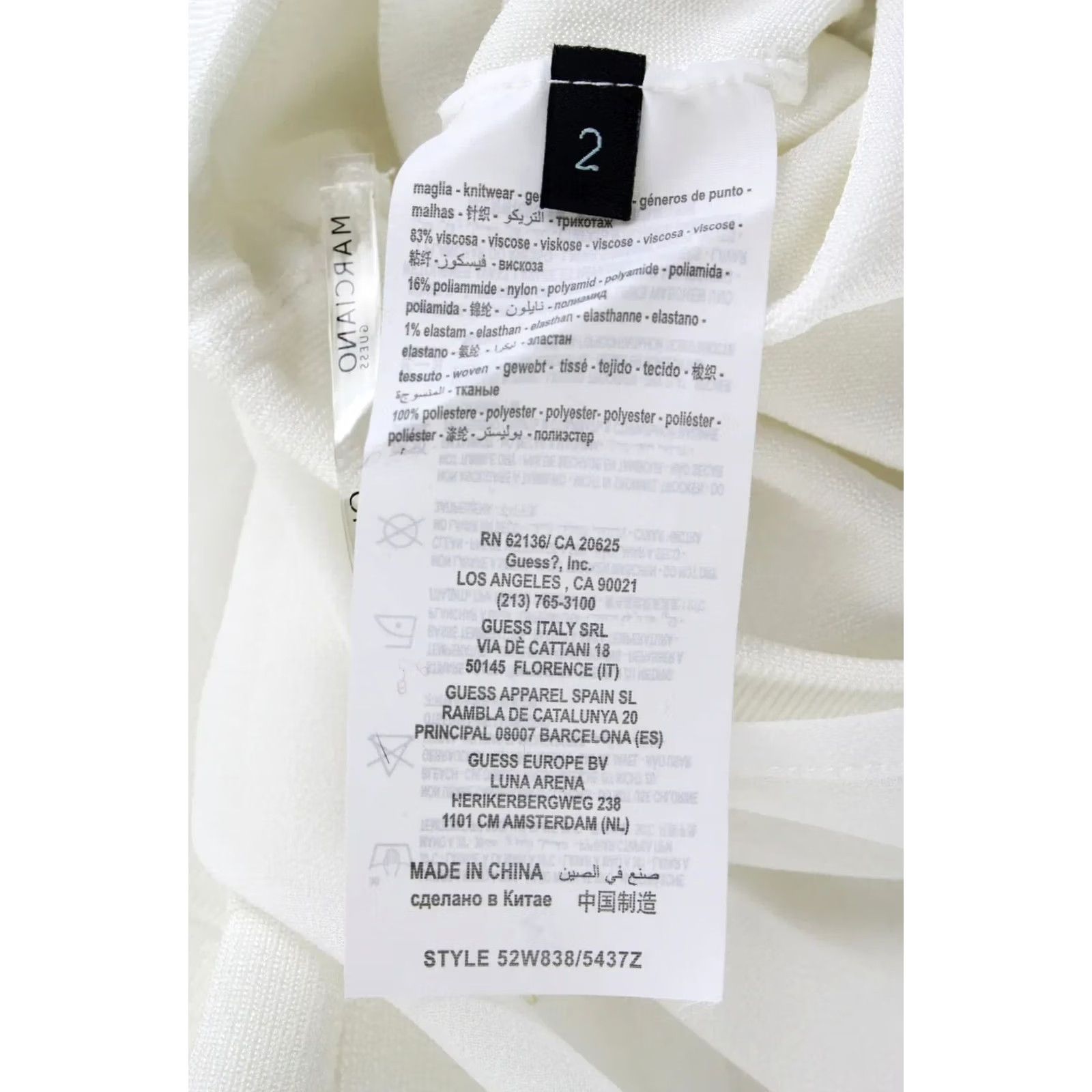 Guess GUESS BY MARCIANO Dress Women's XS Bodycone Sheer Top Short Sleeve White Size XS / US 0-2 / IT 36-38 - 4 Thumbnail