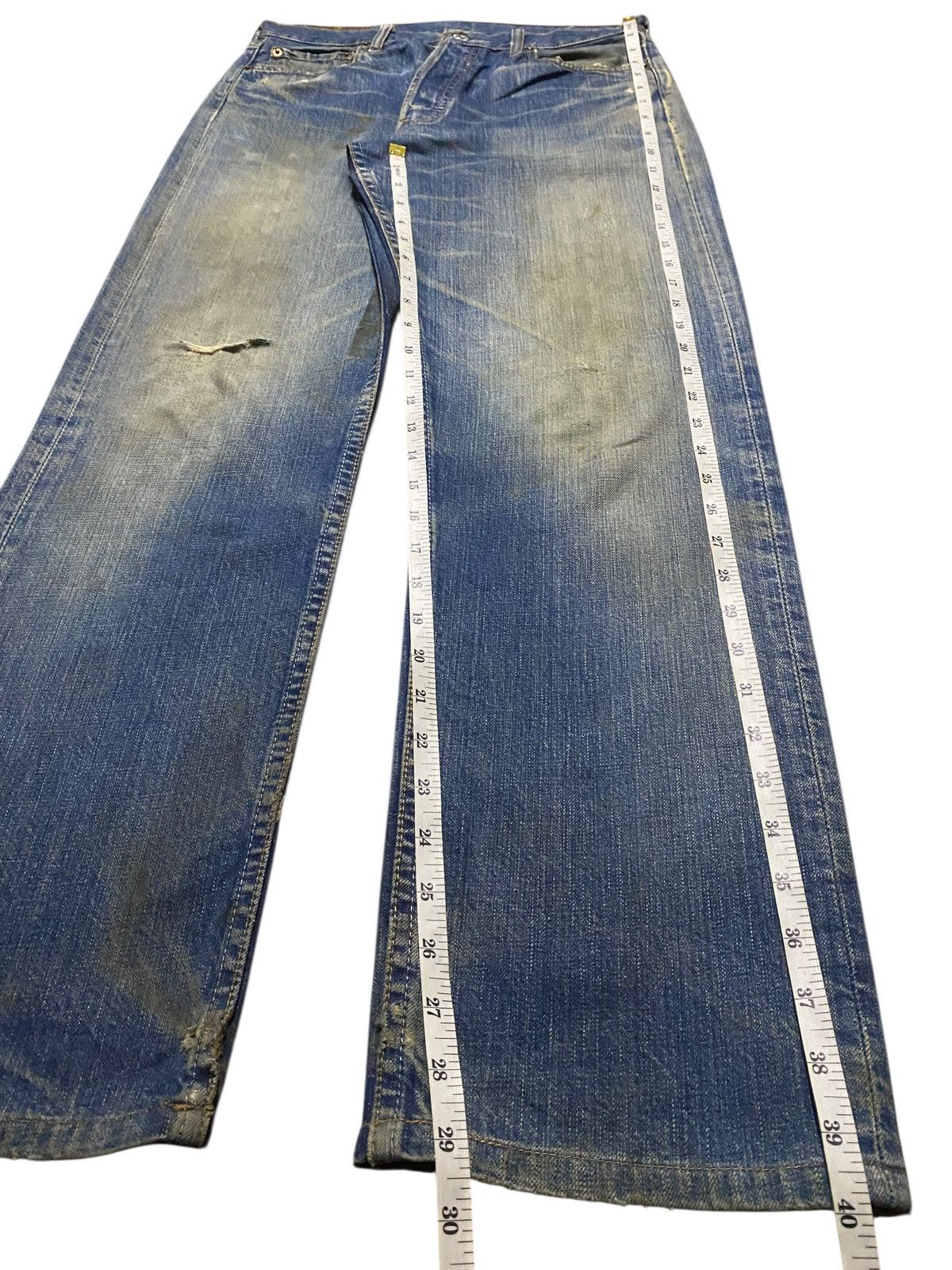 Levi's Vintage Levis 501 Mud Wash Distressed Loose Jeans Size US 30 / EU 46 - 22 Thumbnail
