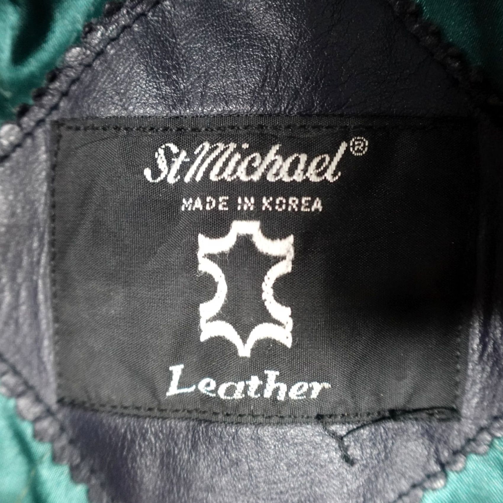 Vintage VINTAGE St Michael Jacket Mens S Leather Bomber Blue Size Size US S / EU 44-46 / 1 - 5 Thumbnail