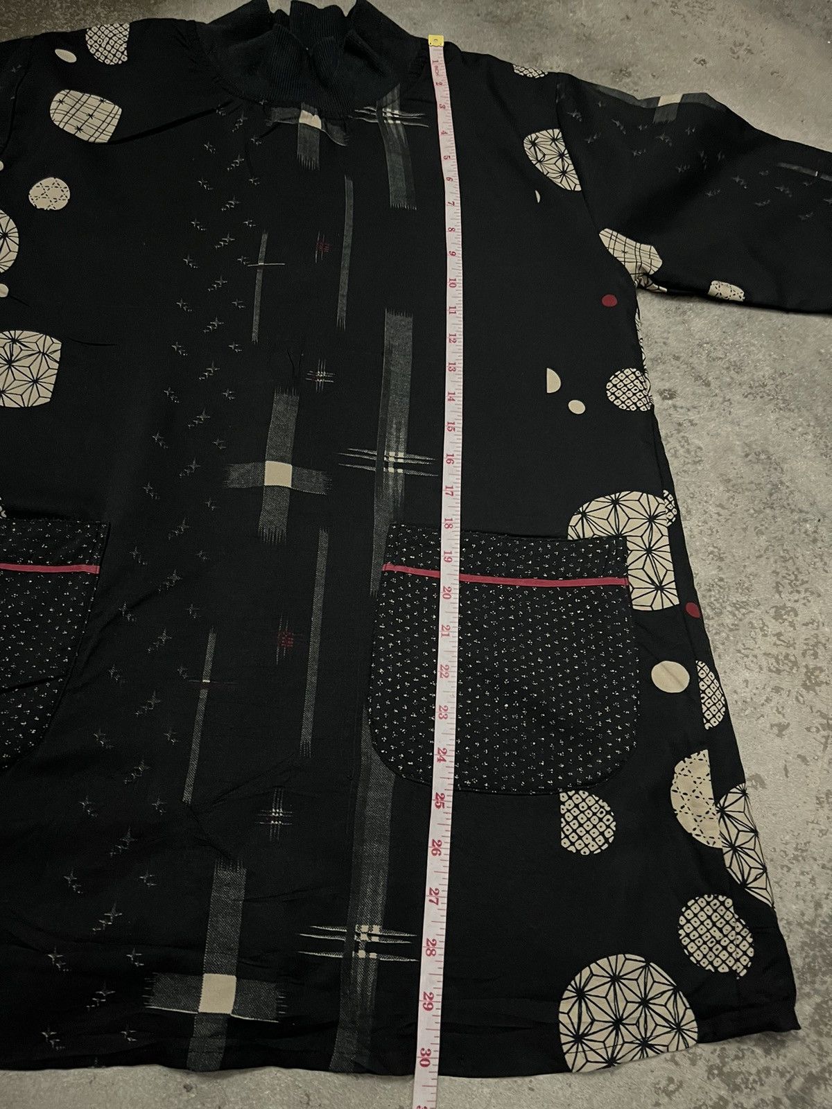 Japanese Brand Japanese "Hannari" Fleece-Lined Geometric Print Smock Jacket Size US M / EU 48-50 / 2 - 10 Thumbnail