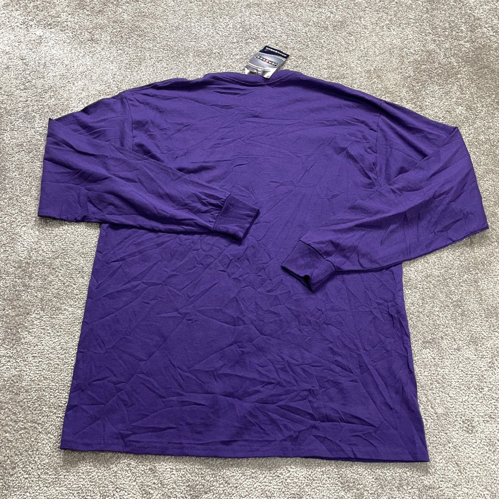 Jerzees Jerzees Heavyweight T-Shirt Mens XL Purple Regular Fit Long Sleeve Crew Neck NWT New Vintage: No Size US XL / EU 56 / 4 - 2 Thumbnail