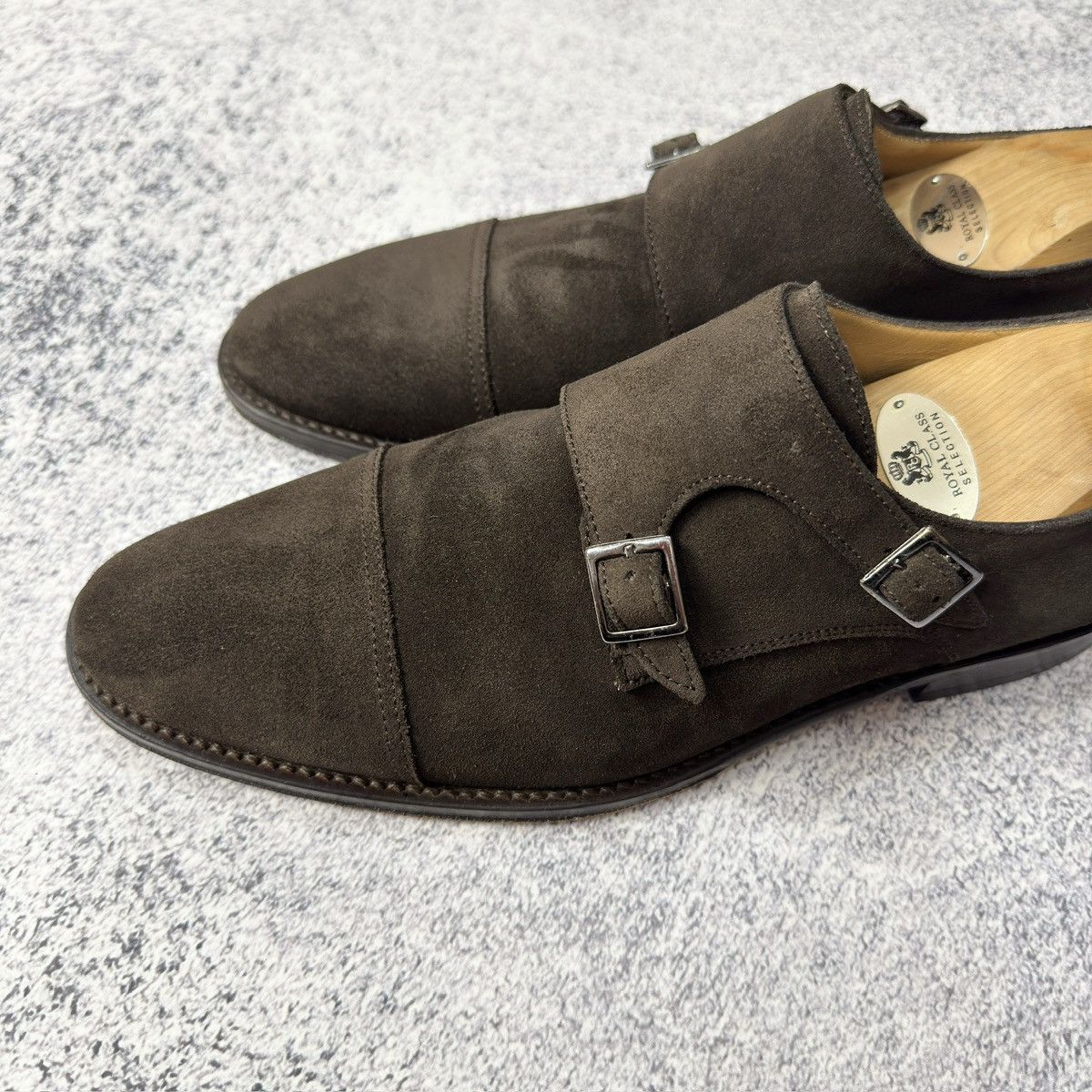 Designer Soci3ty Brown Suede Double Monks US8.5 UK7.5 EU41.5 Size US 8.5 / EU 41-42 - 6 Thumbnail
