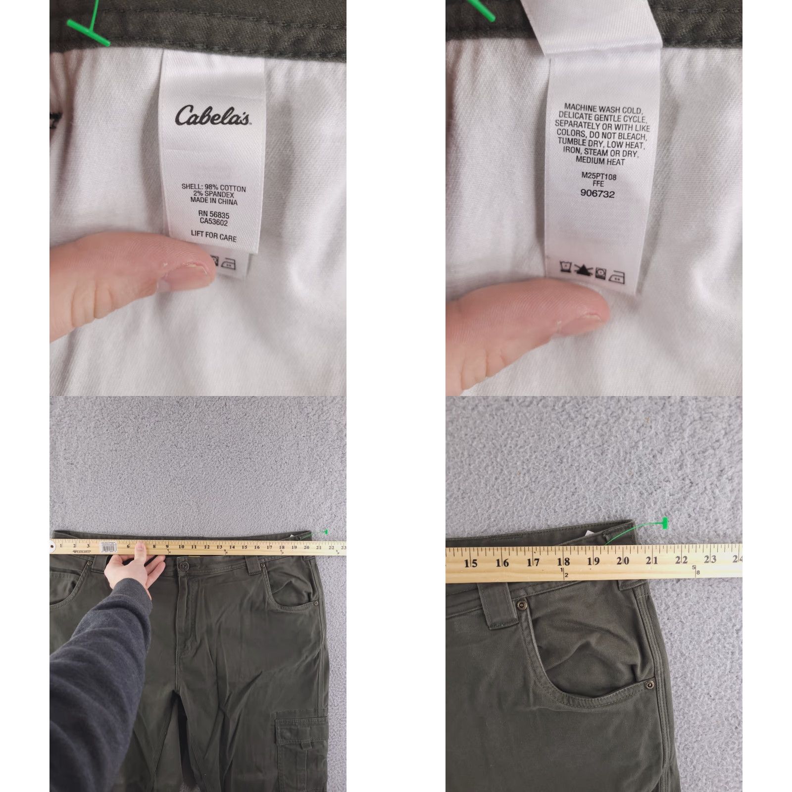Vintage Cabela's Pants Cargo Men 40x31 Green Army Military Work Regular Relaxed Front Flat Inseam 31" Size US 40 / EU 56 - 8 Thumbnail