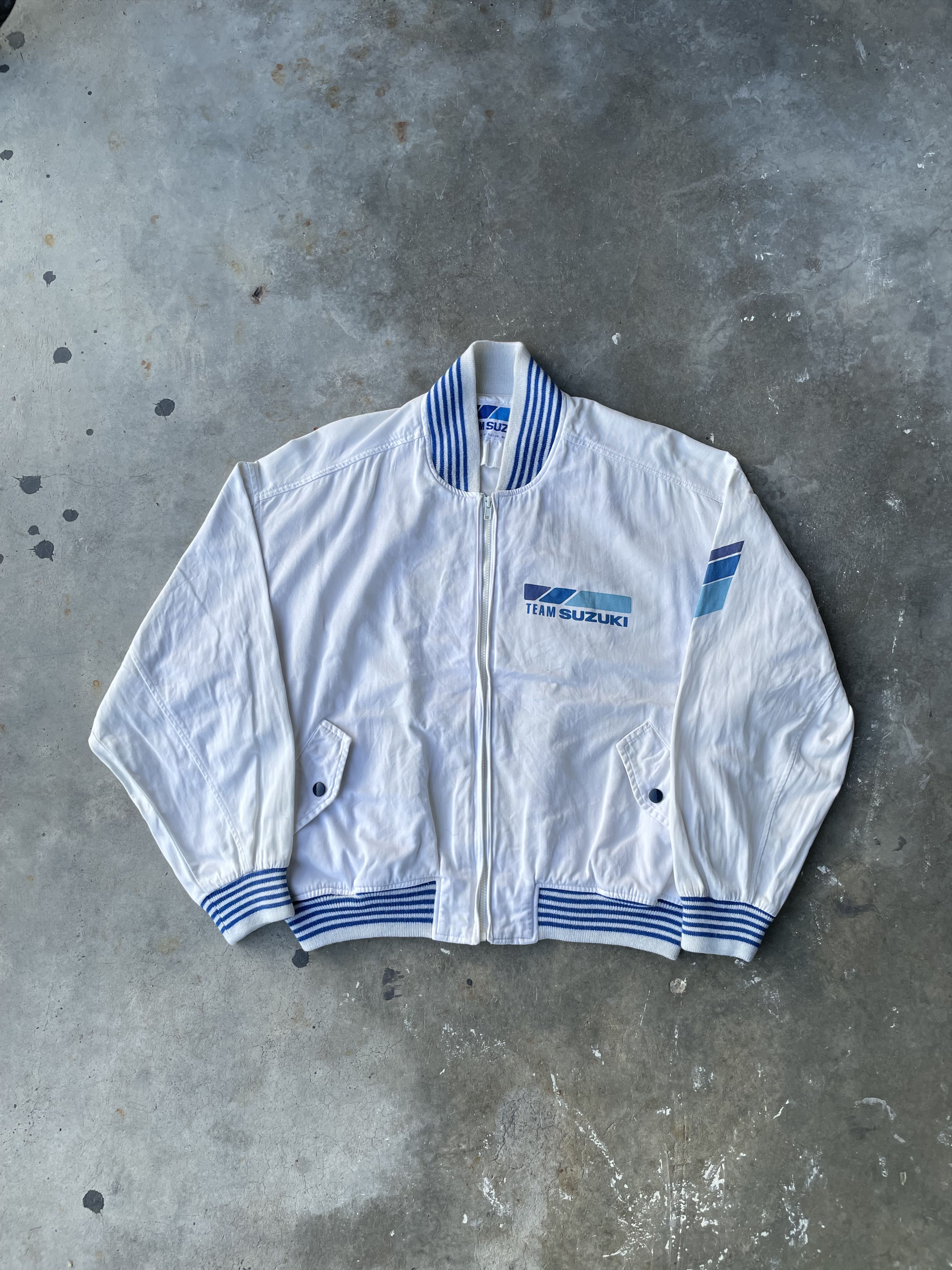 Vintage RARE SUZUKI LUCKY STRIKE TEAM BOMBER LIGHT JACKET | Grailed