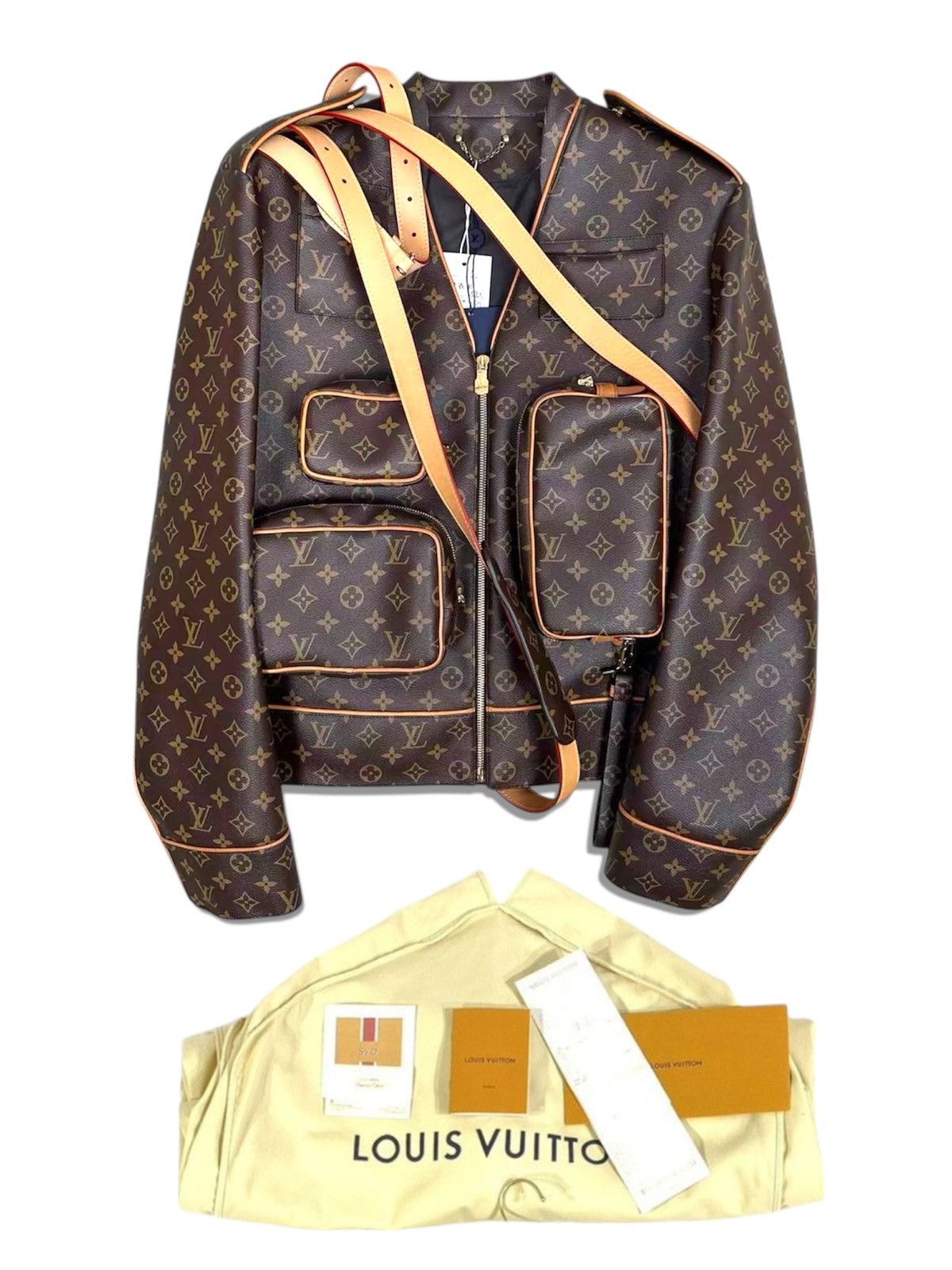 Louis Vuitton Louis Vuitton 48 Monogram Admiral Leather Jacket Size US S / EU 44-46 / 1 - 1 Thumbnail