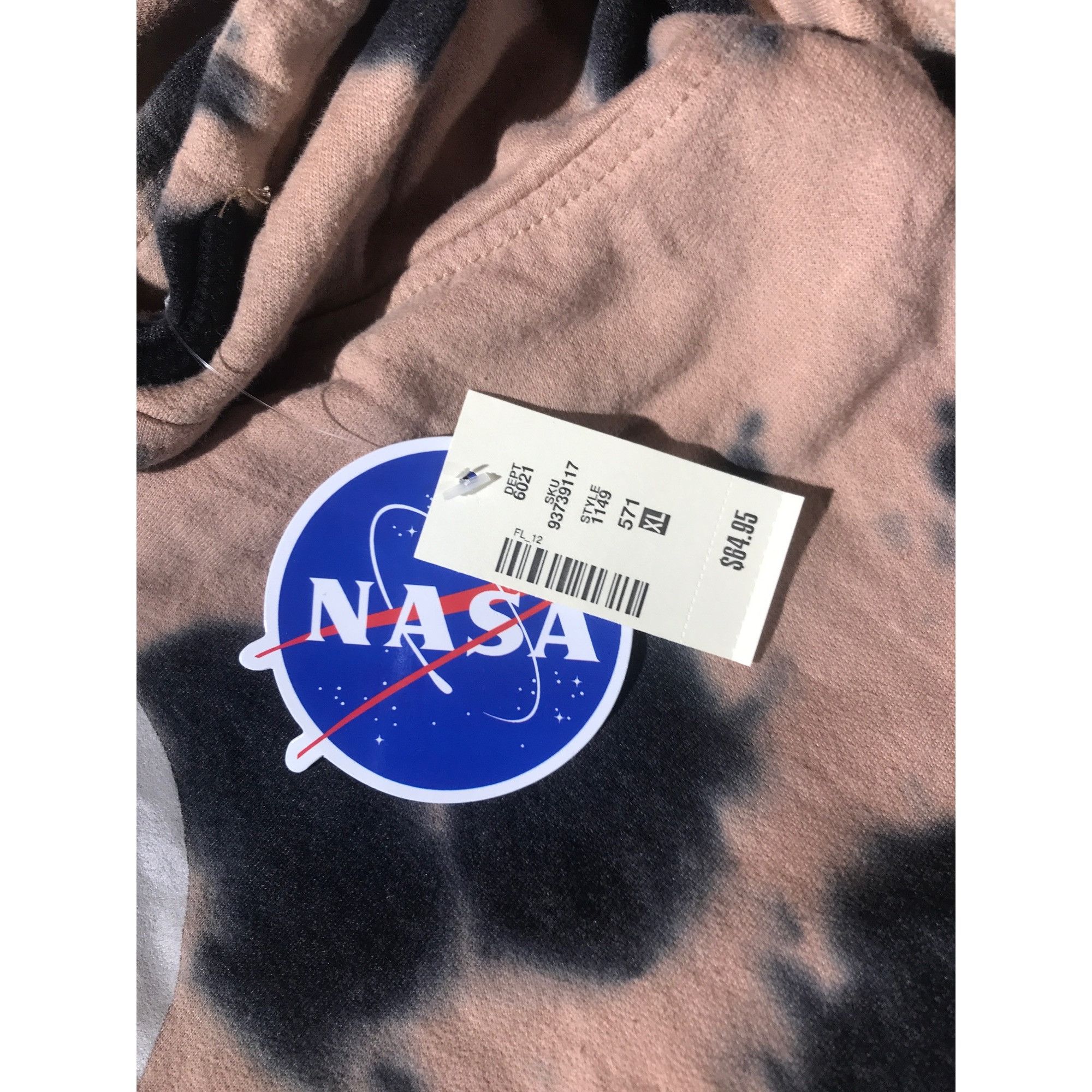 NASA NASA Unisex Tan & Black Tie-Dye Exploration NASA Logo Hoodie Size US XL / EU 56 / 4 - 8 Thumbnail