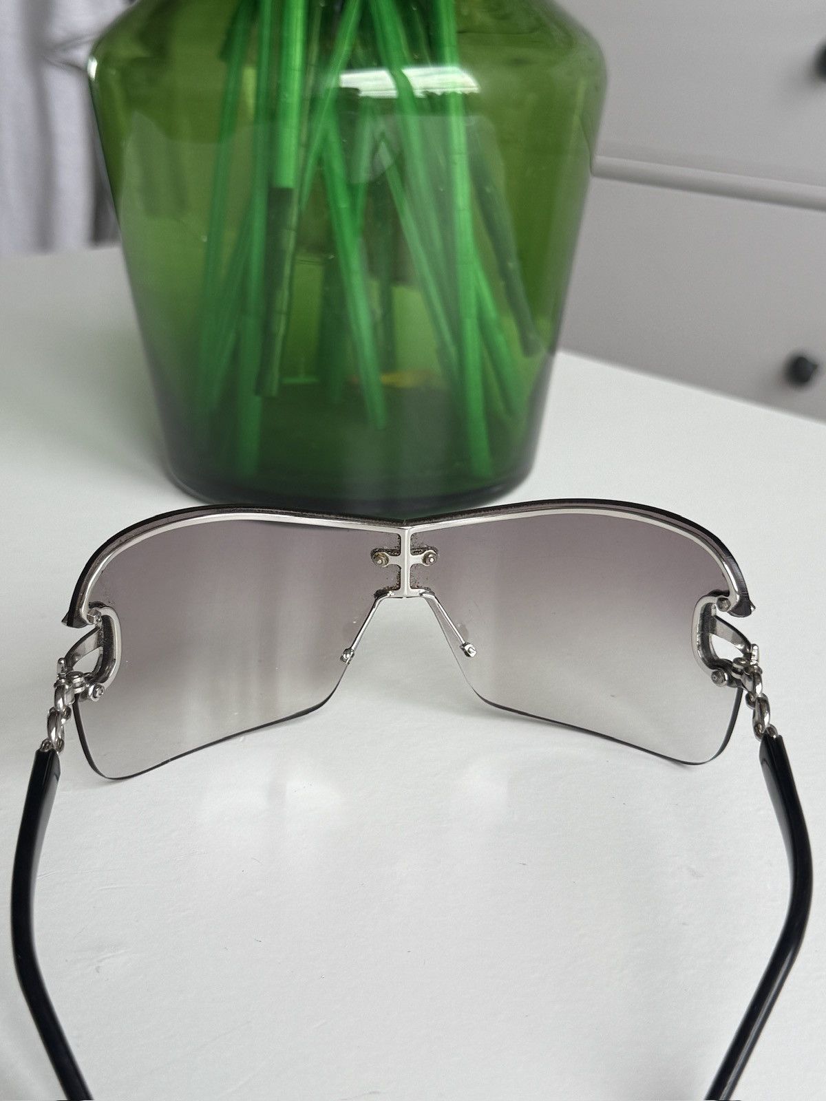 Designer Vintage y2k Gucci shield sunglasses designer avantgarde opium Size ONE SIZE - 6 Thumbnail