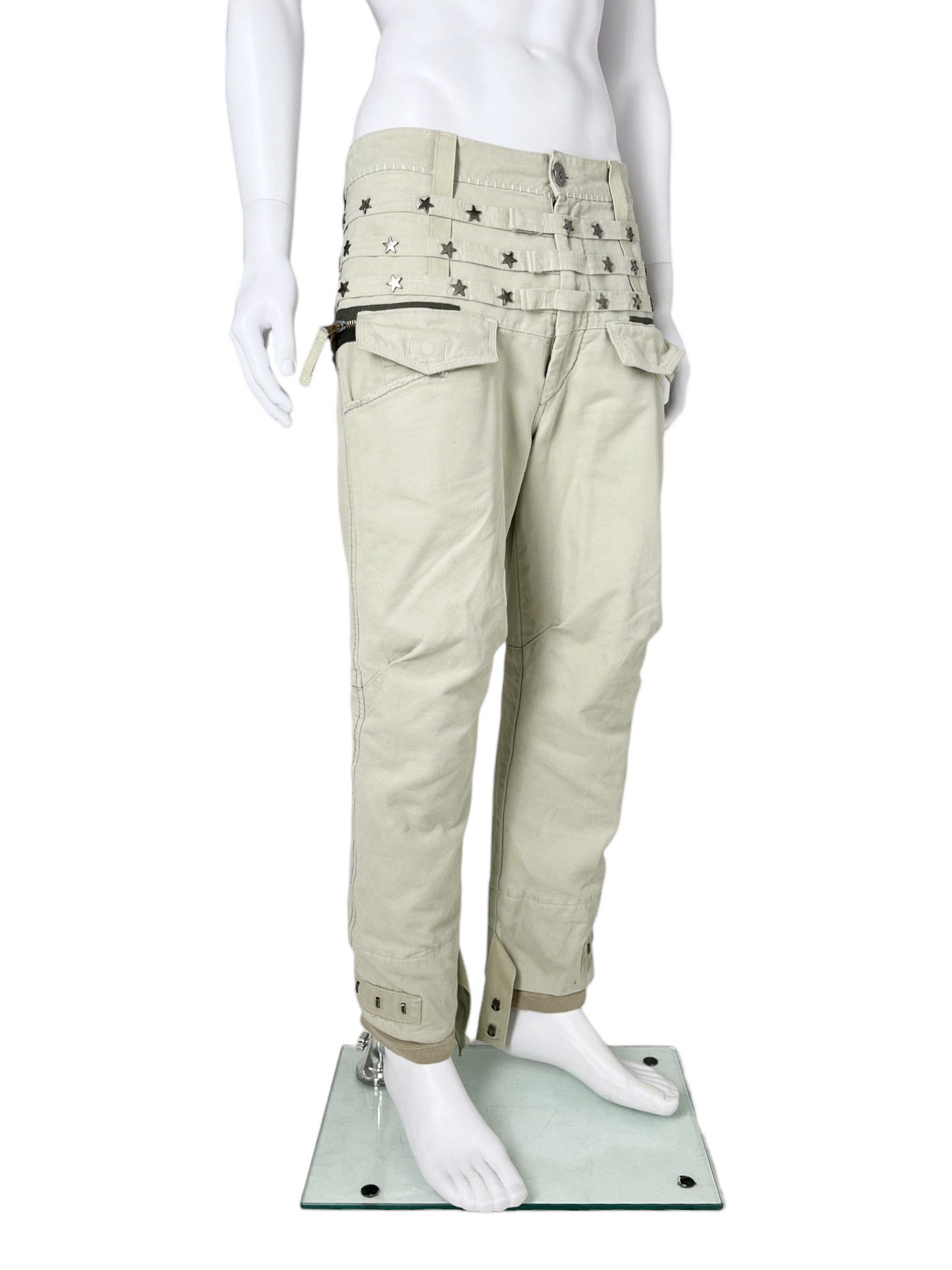 Marithe + Francois Girbaud 2000's Starts Grey Cargo Jeans Size US 31 - 2 Thumbnail