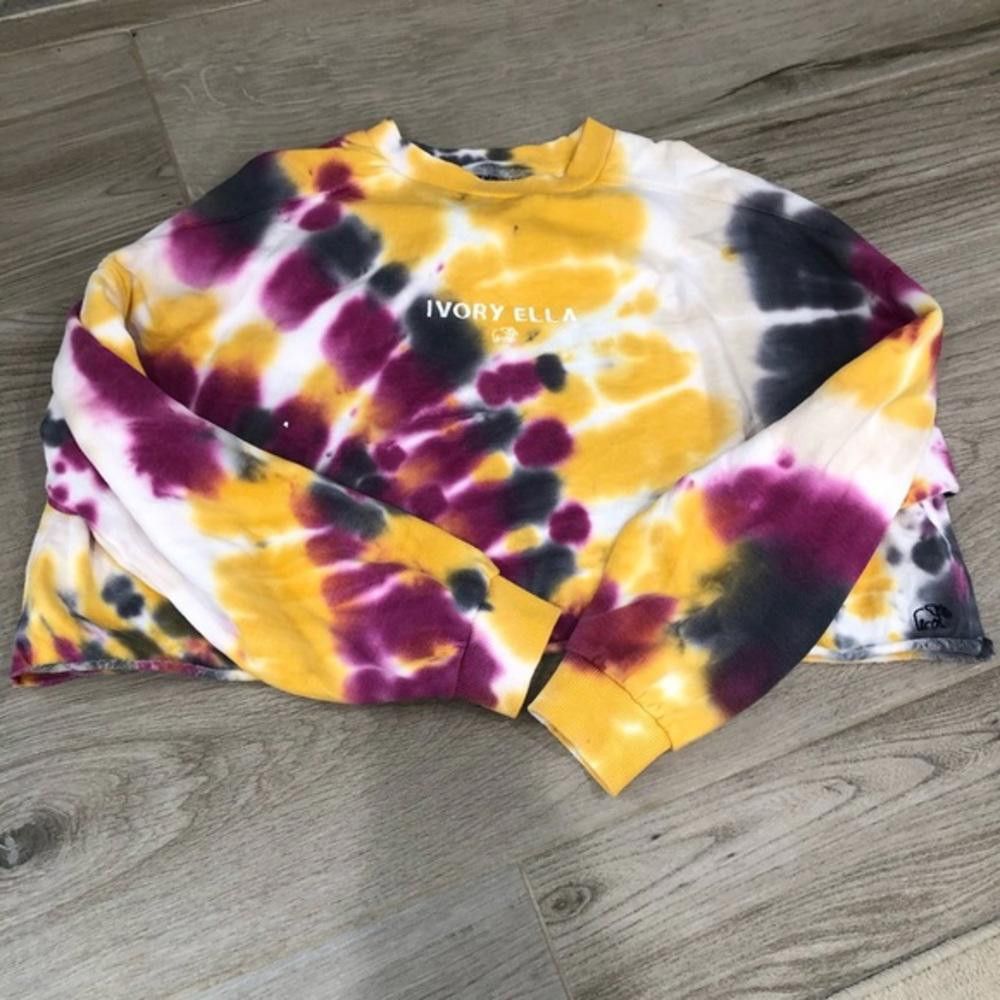 Designer Ivory Ella Tie-Dye Cropped Sweatshirt Size S / US 4 / IT 40 - 1 Thumbnail