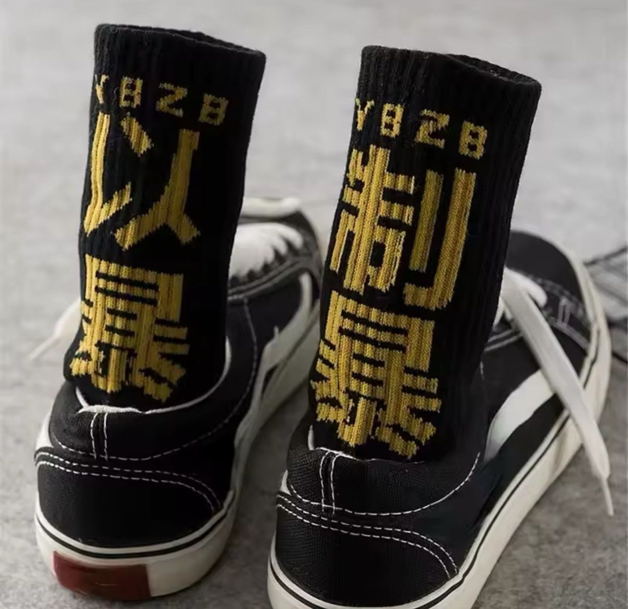 Converse × Happy Socks Hip Hop Chinese Characters Skateboard Cotton Socks (1 pairs) Size ONE SIZE - 4 Thumbnail