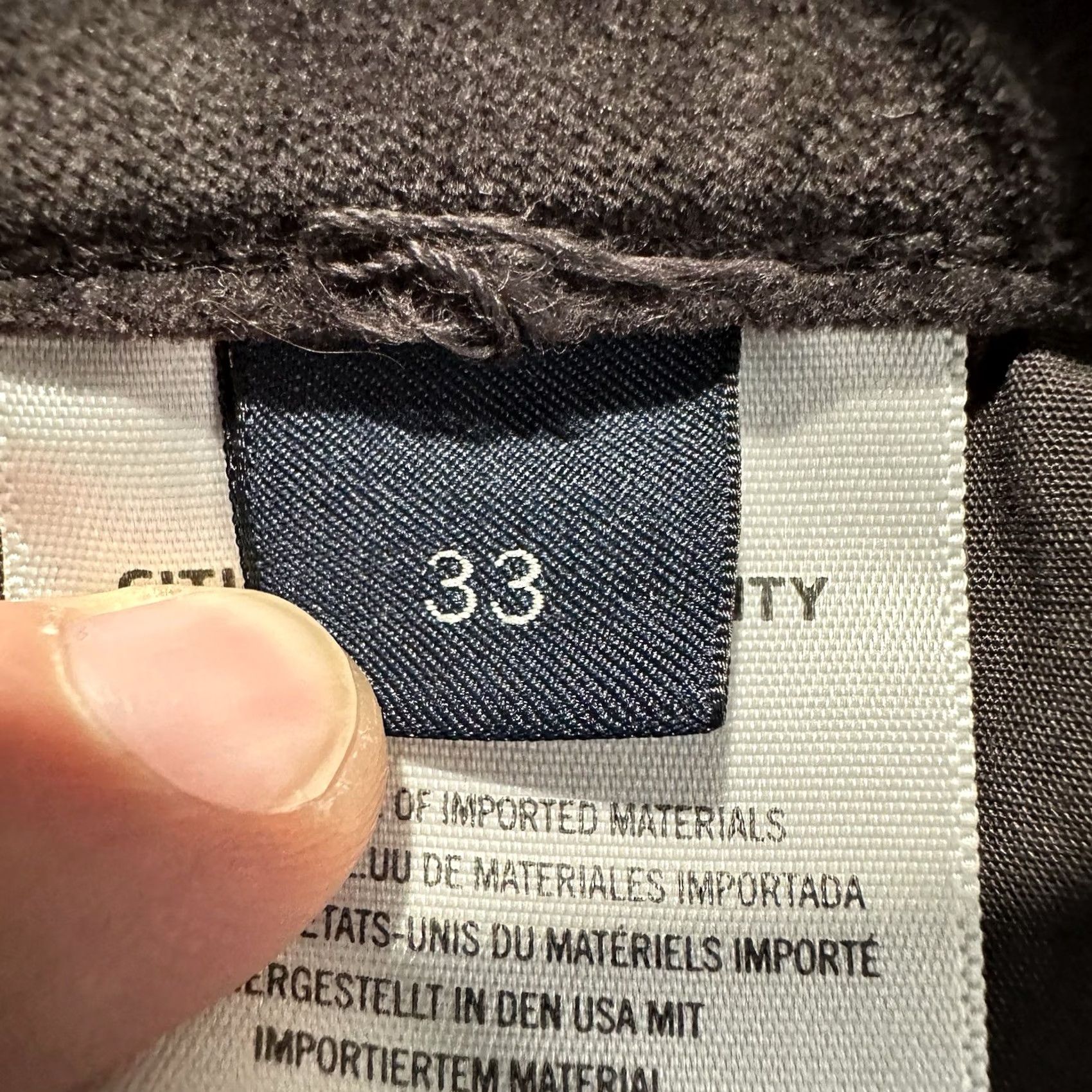 Citizens Of Humanity Citizens of Humanity London Pants Mens 33 Gray Velvet Stretch 5-Pocket Flat Front Regular Inseam 30" Charcoal Gray Men’s Dress Pants Size US 33 - 5 Thumbnail