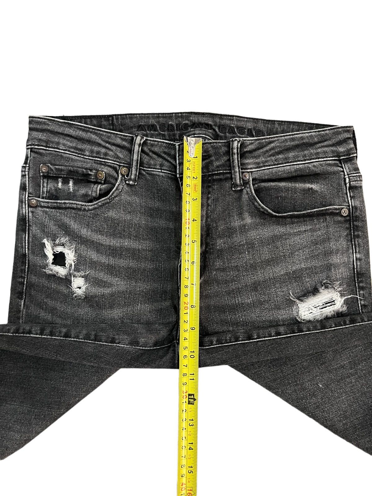 14th Addiction Vintage Japanese Brand Trash Deep Dark Black Distressed Jean Size US 32 / EU 48 - 16 Thumbnail