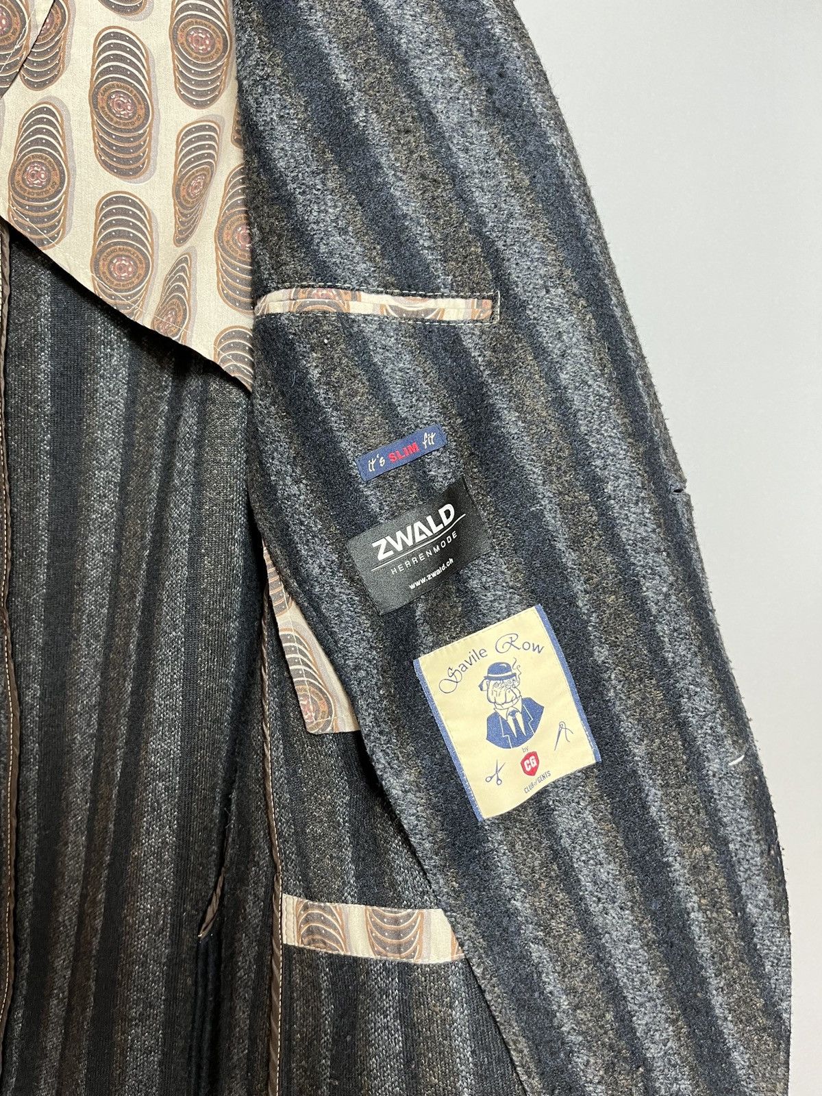 Designer × Savile Row Savile Row Club of Gents Sakko Lanificio Roma Slim Jacket Size 44R - 8 Thumbnail