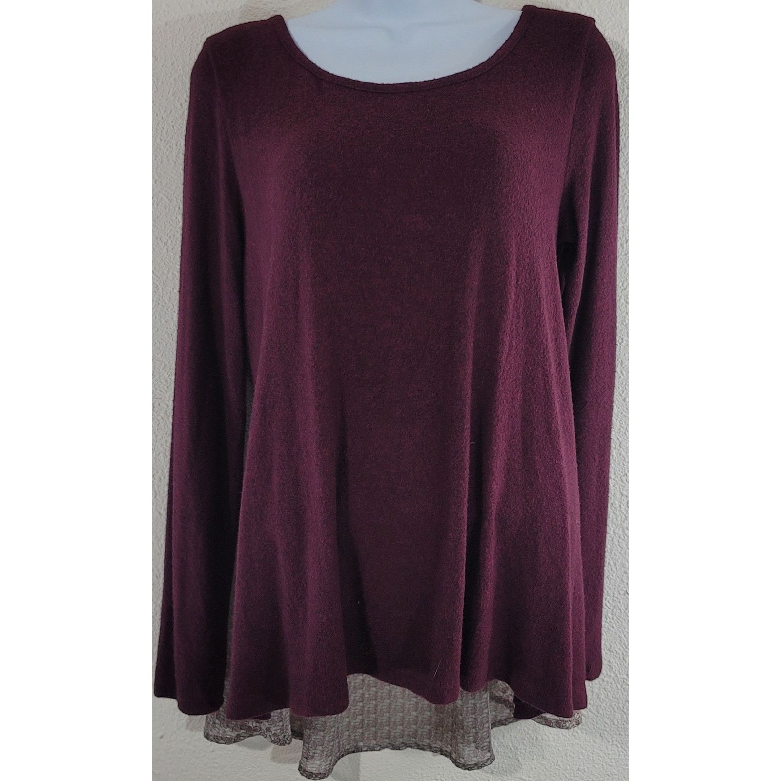 Other Le Lis StitchFix Burgundy Sheer Back Panel Medium Hi Low Hem Size M / US 6-8 / IT 42-44 - 1 Thumbnail