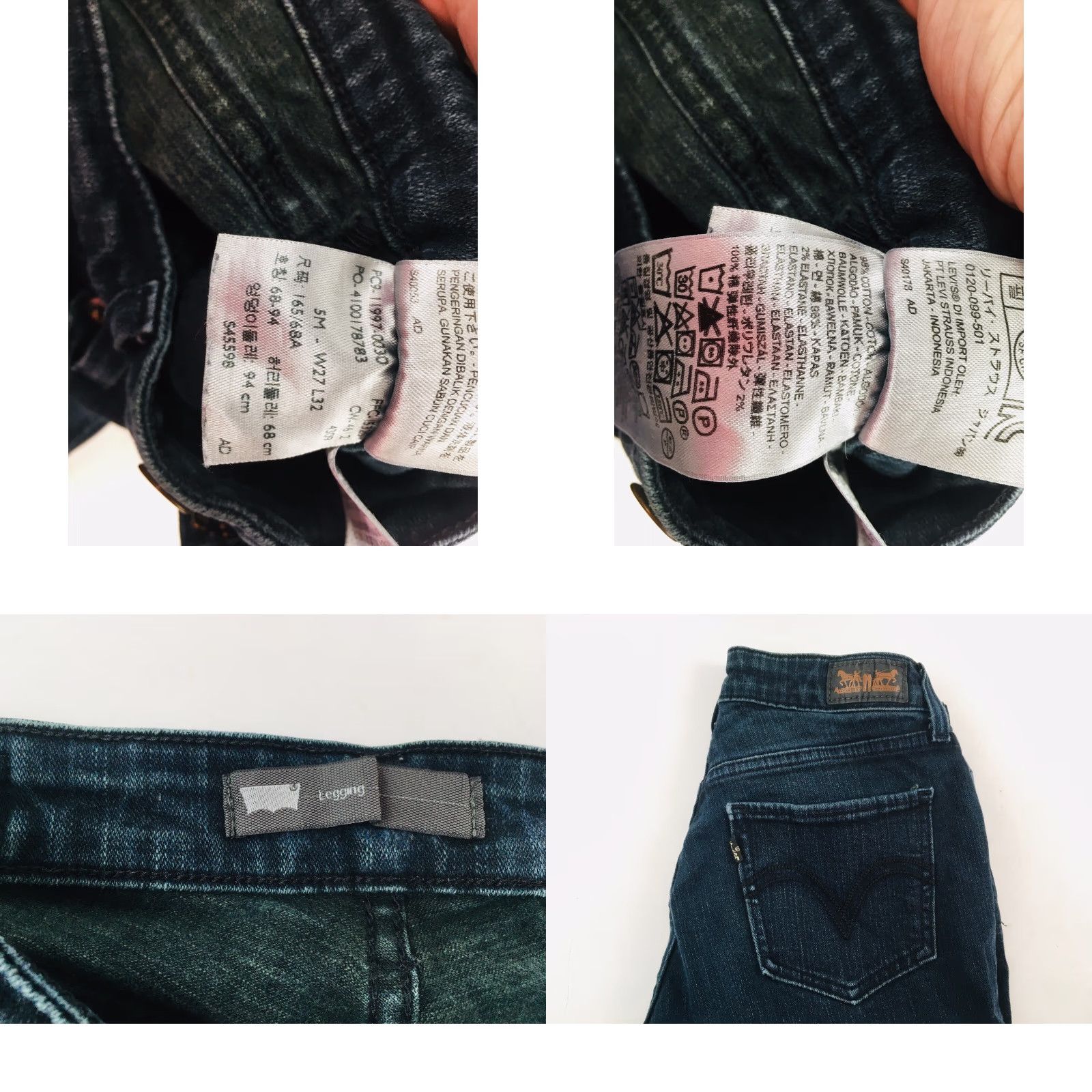 Levi's Levi's Pants Women's Size 5M 27x32 Dark Mid Rise Denim Strauss Legging Jeans Size 24" / US 00 / IT 34 - 8 Thumbnail
