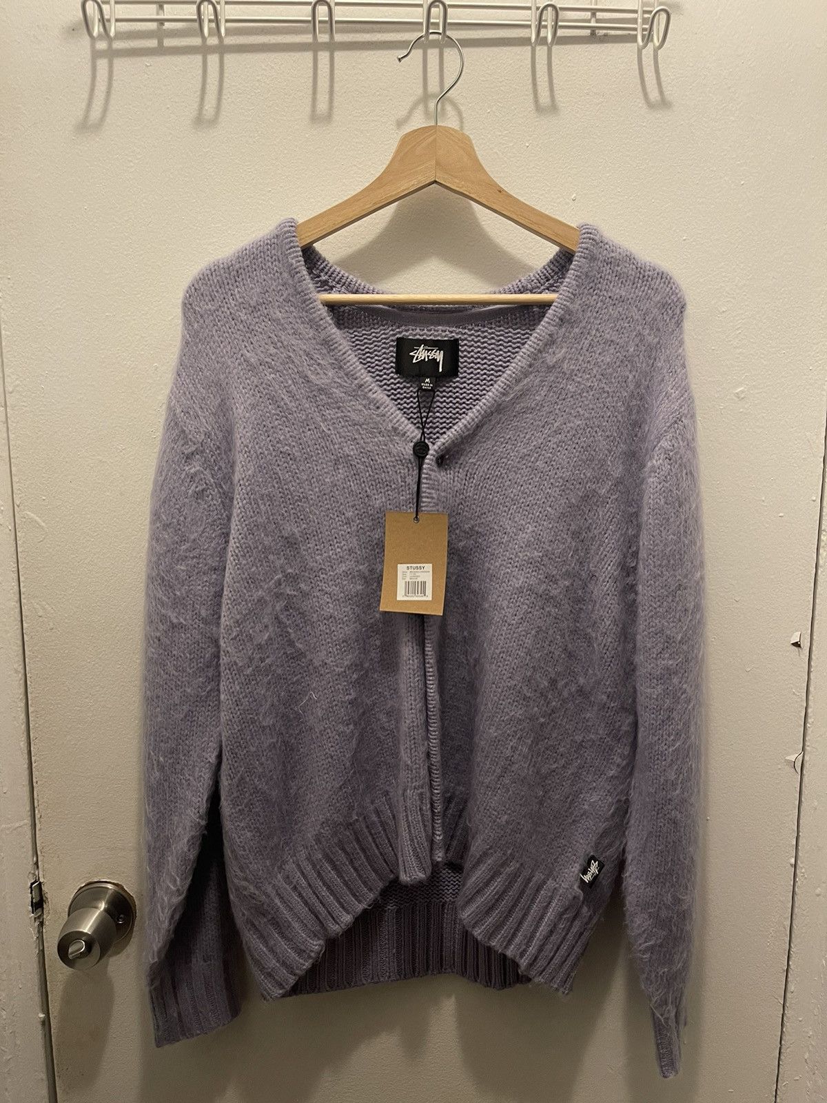Stussy Stussy Brushed Cardigan Lavender Size US M / EU 48-50 / 2 - 1 Thumbnail