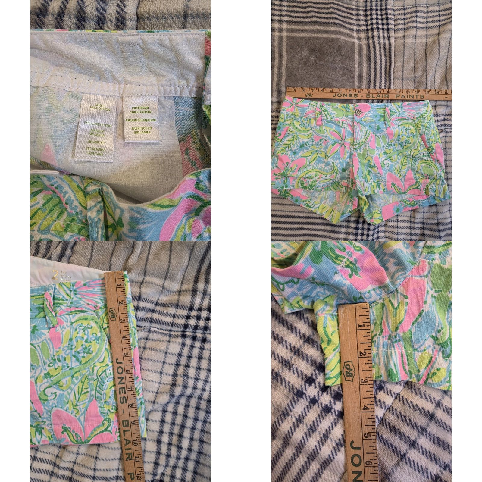 Lilly Pulitzer VINTAGE Lilly Pulitzer The Walsh Shorts Floral Green & Pink 3" Inseam Women's Size 2 Size 26" / US 2 / IT 38 - 8 Thumbnail