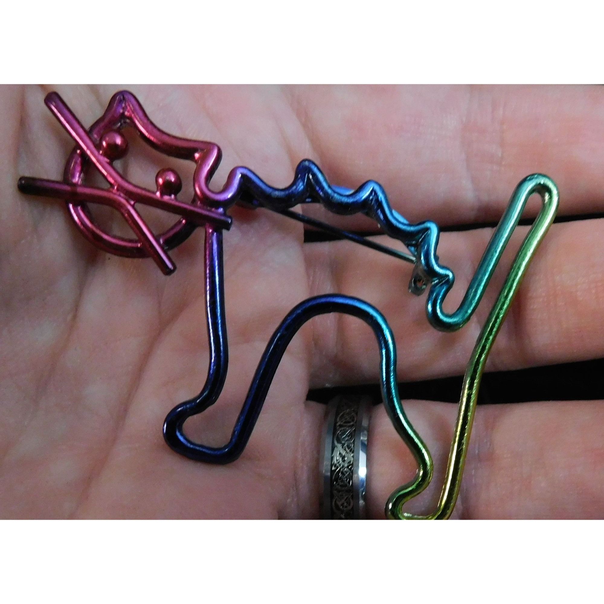 Other Vintage Rainbow Anodized Wire Cat Brooch Size ONE SIZE - 3 Thumbnail