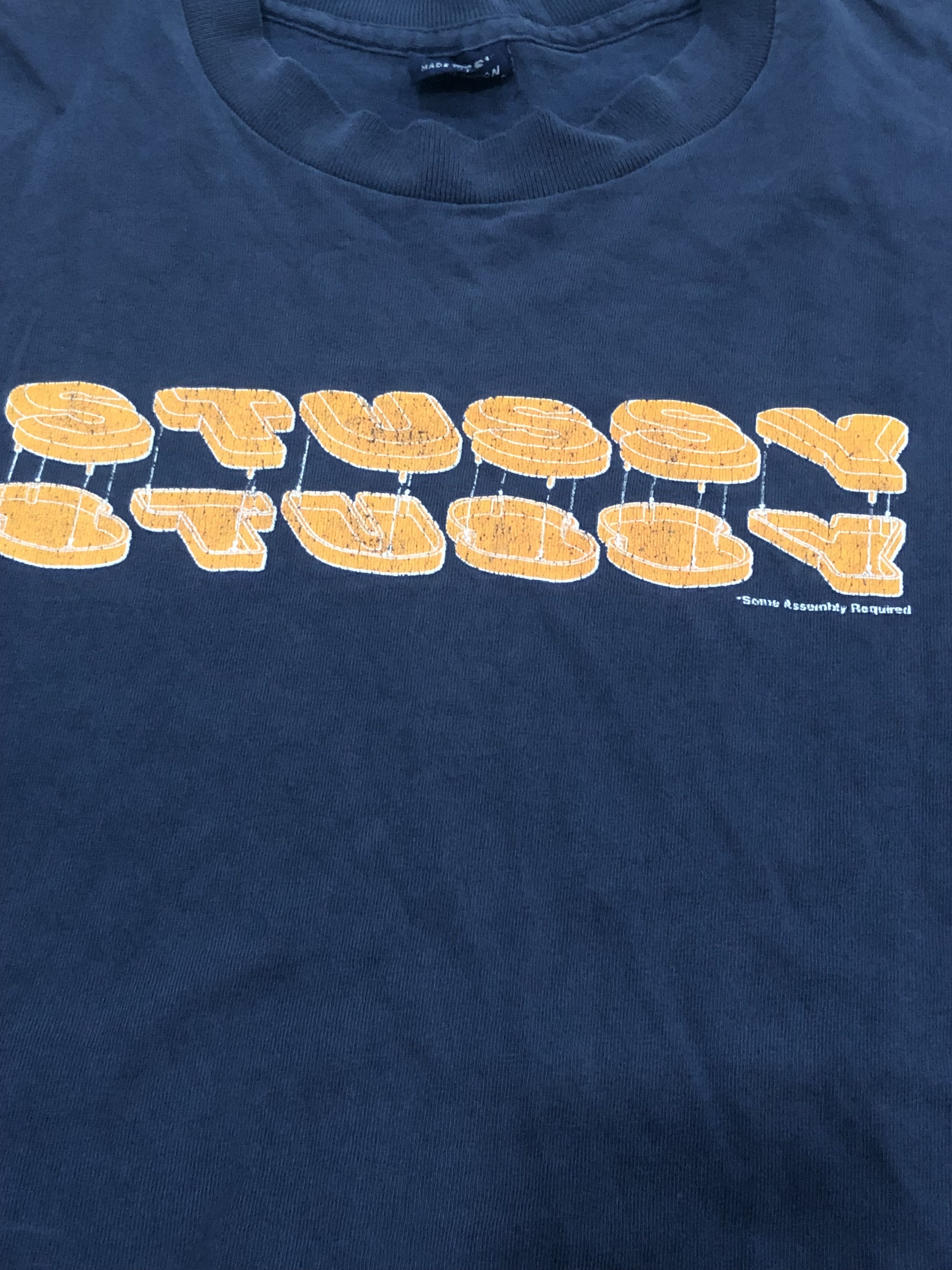 Stussy × Vintage Vintage Worn 90s Stussy Some Assembly Required Tees Size US XL / EU 56 / 4 - 3 Thumbnail