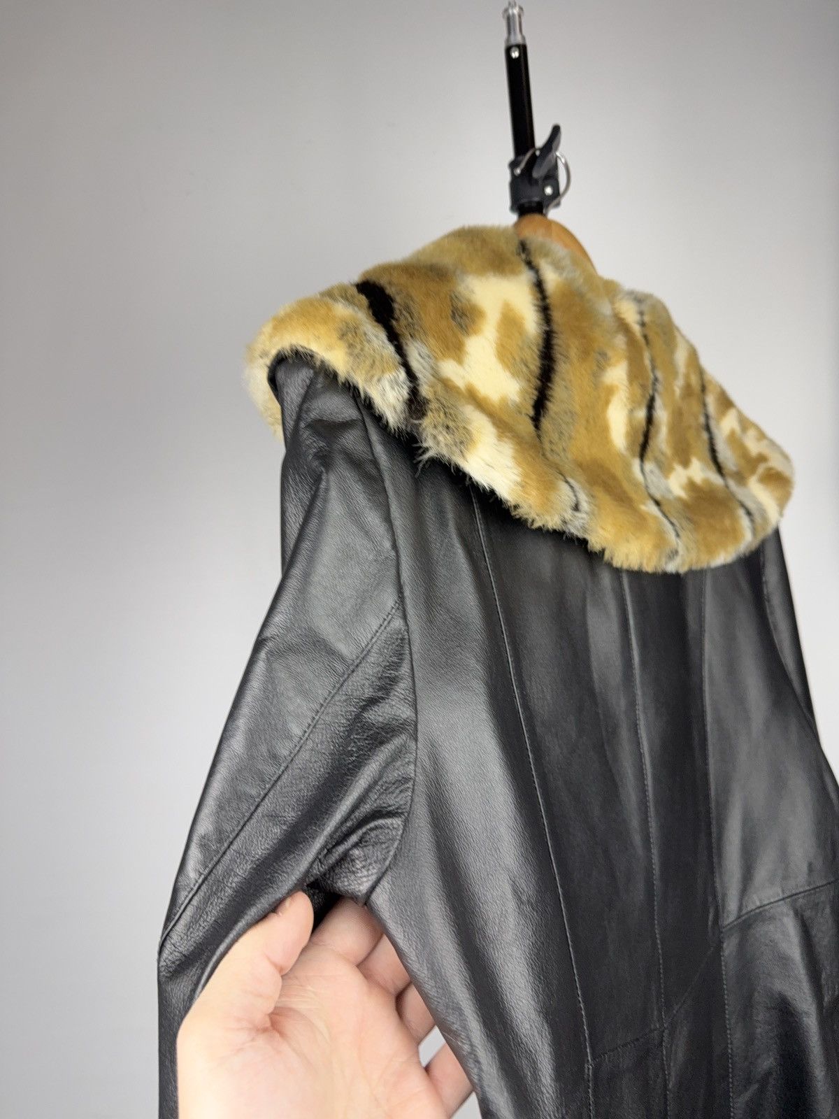 Japanese Brand Woodpecker Leather Coat Faux Fur Collar Casual Collection Size M / US 6-8 / IT 42-44 - 13 Thumbnail