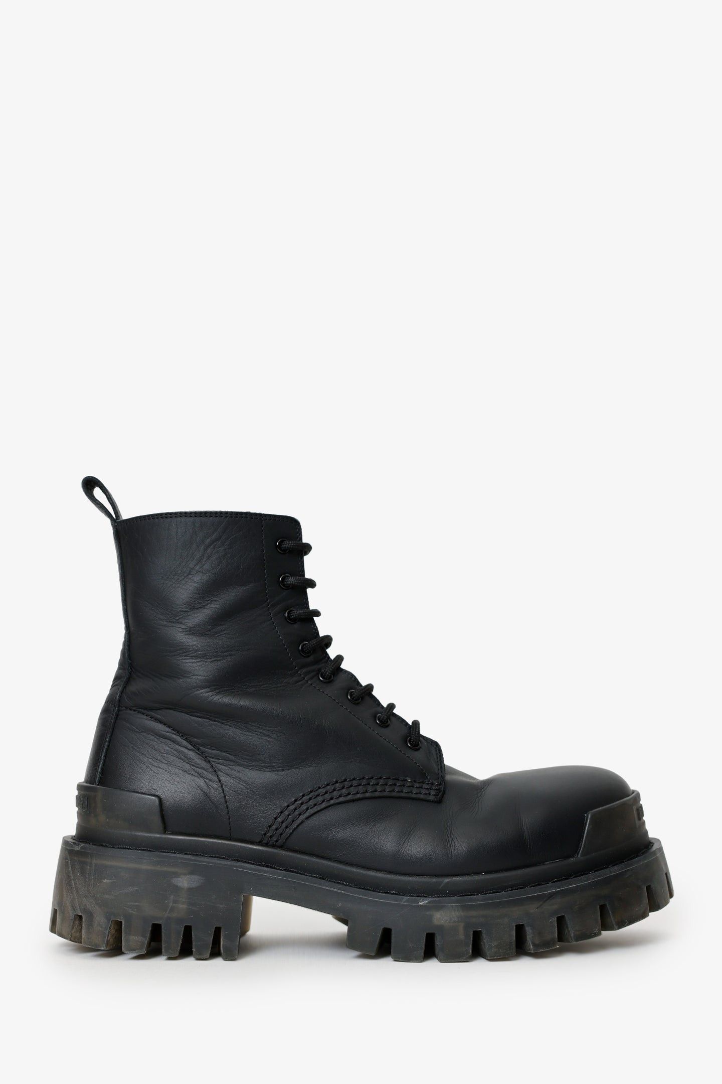 Balenciaga BLACK LEATHER STRIKE BOOTS Size US 6 / EU 39 - 1 Thumbnail