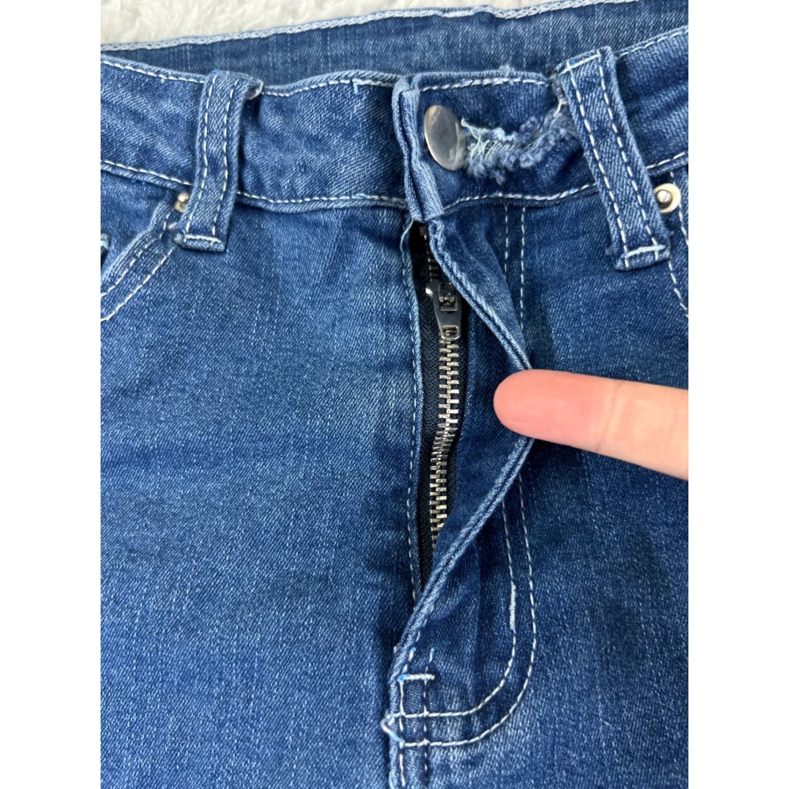 Shein SheIn Jeans Women Flared Denim 24x31 Medium Blue Cotton Blend 5-Pocket Design High Rise Women's Regular Jeans Mode American Western 90s Size 32" / US 10 / IT 46 - 5 Thumbnail