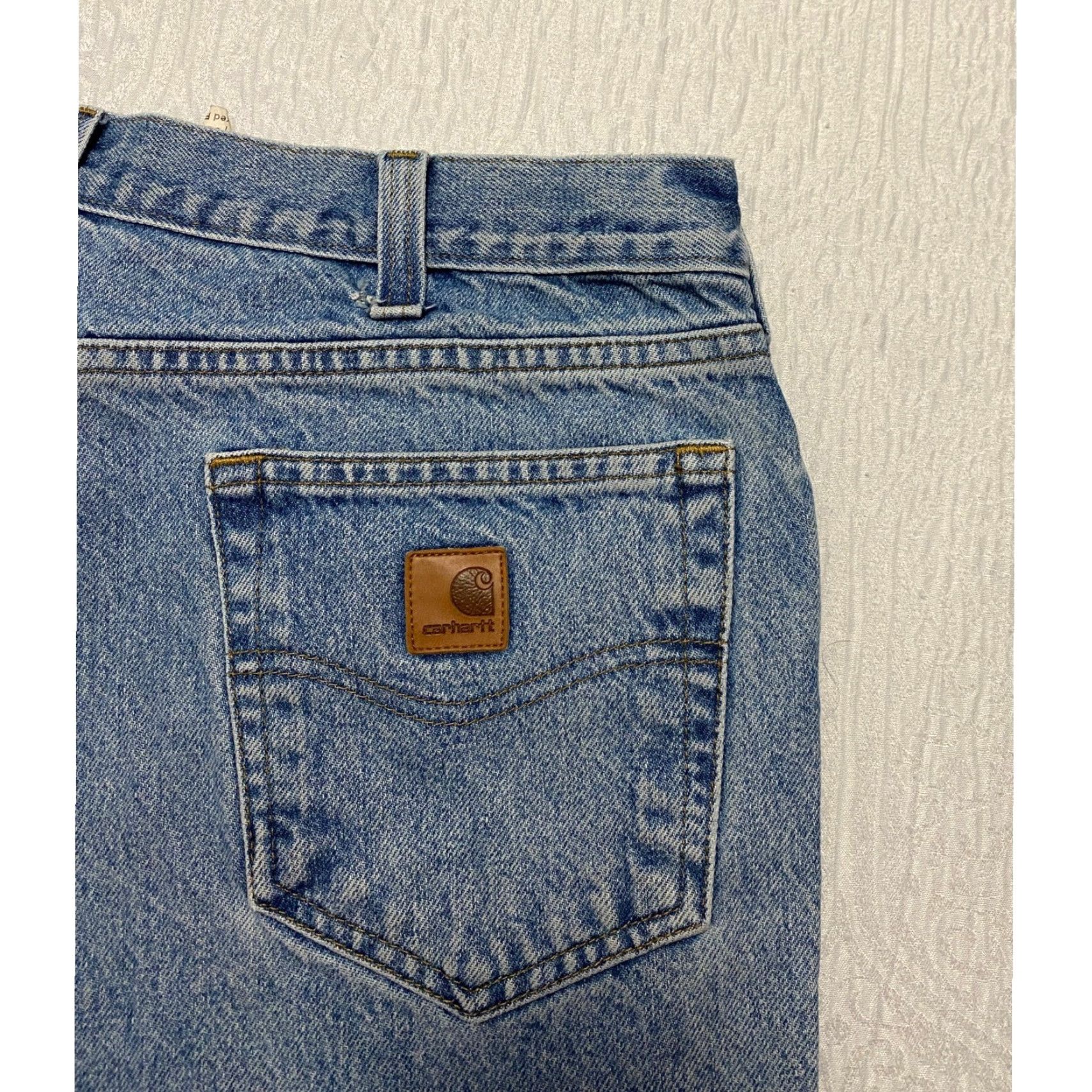 Carhartt Carhartt Jeans 36x34 Men Relaxed Straight Denim Light Blue 5-Pocket Logo Button Zip Cotton Jeans Size US 36 / EU 52 - 4 Thumbnail