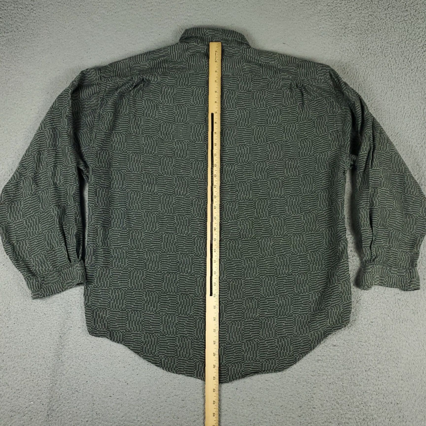 Vintage VINTAGE Jhane Barnes Shirt Mens XL Green/Gray 2 Pocket Abstract Button Up Long Sleeve Size US XL / EU 56 / 4 - 5 Thumbnail