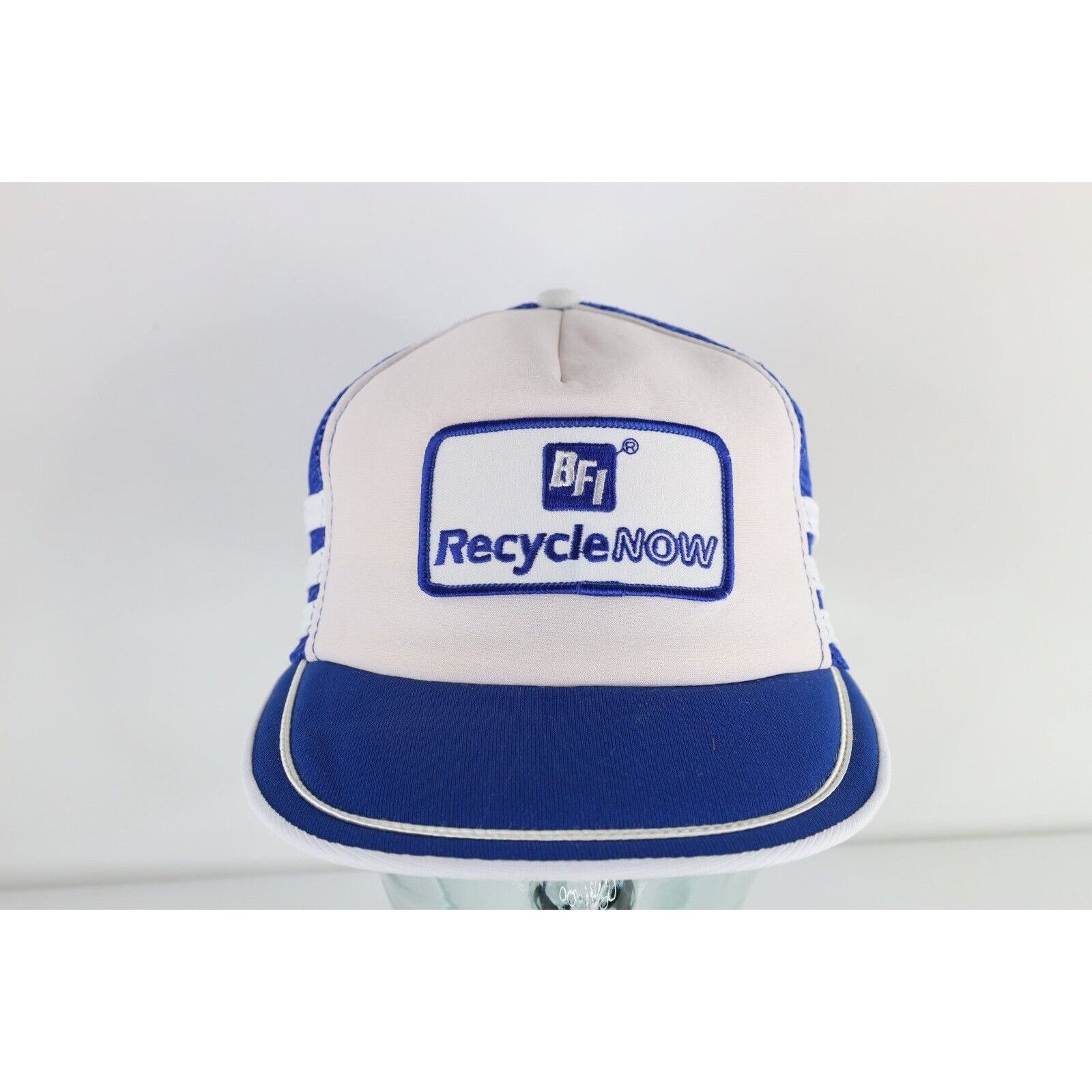 Vintage Deadstock Vintage 80s 3 Stripes BFI Recycle Now Trucker Hat Size ONE SIZE - 2 Thumbnail