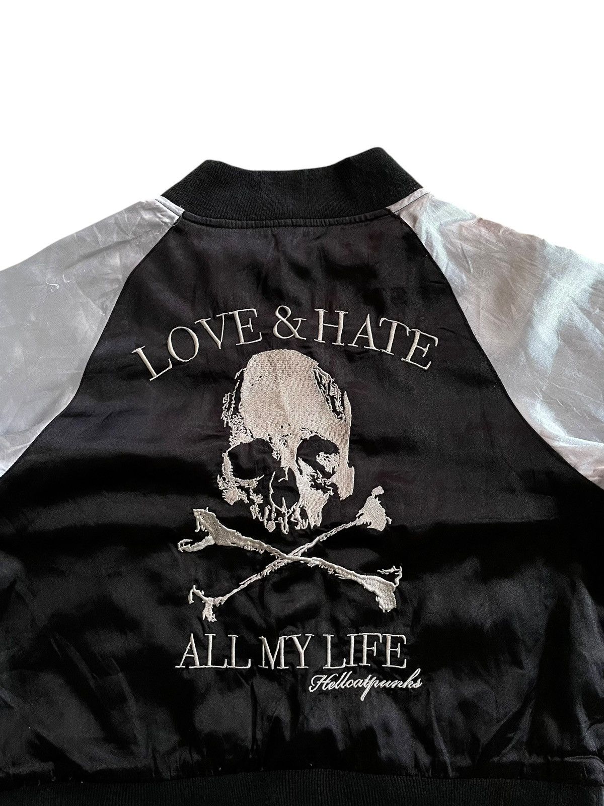 Vintage Sukajan Skulls Hell Cat Punks Zipper Jacket
