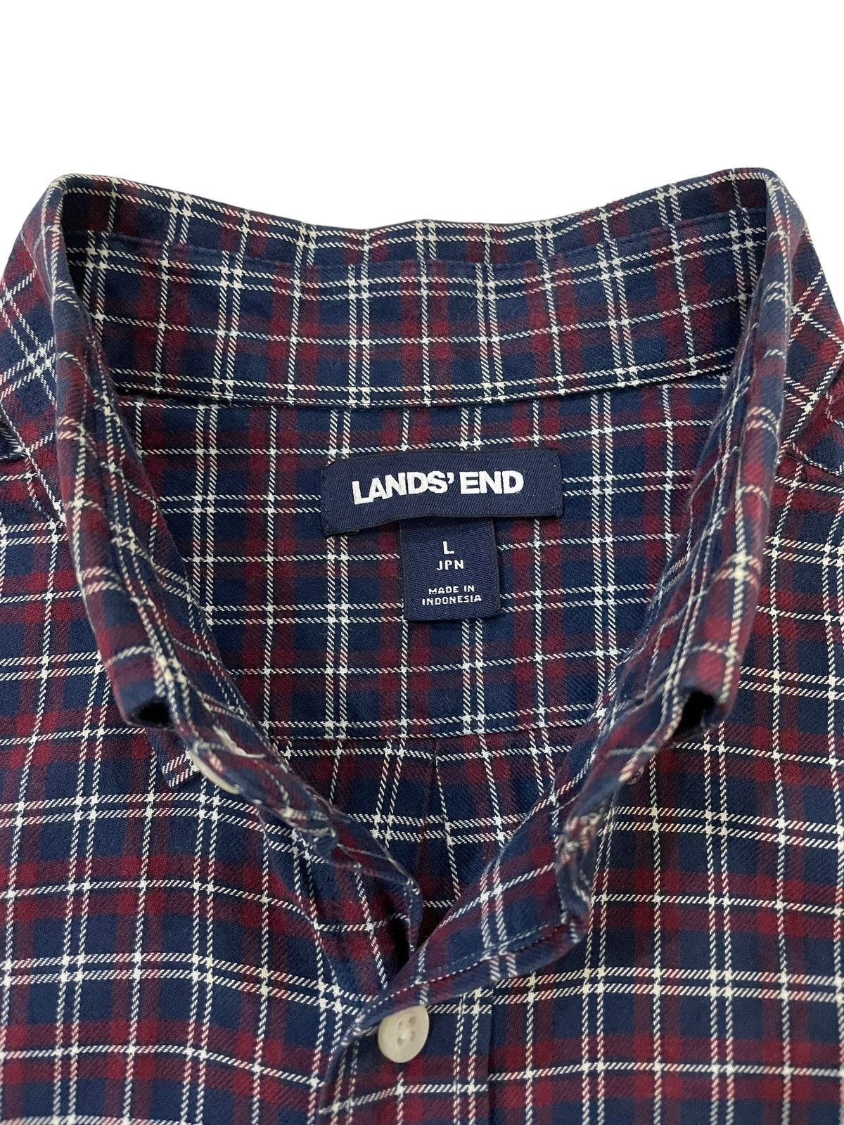 Flannel × Japanese Brand × Lands' End Vintage Land’s End Travis Scott Style Tartan Plaid Flannel Size US L / EU 52-54 / 3 - 9 Thumbnail